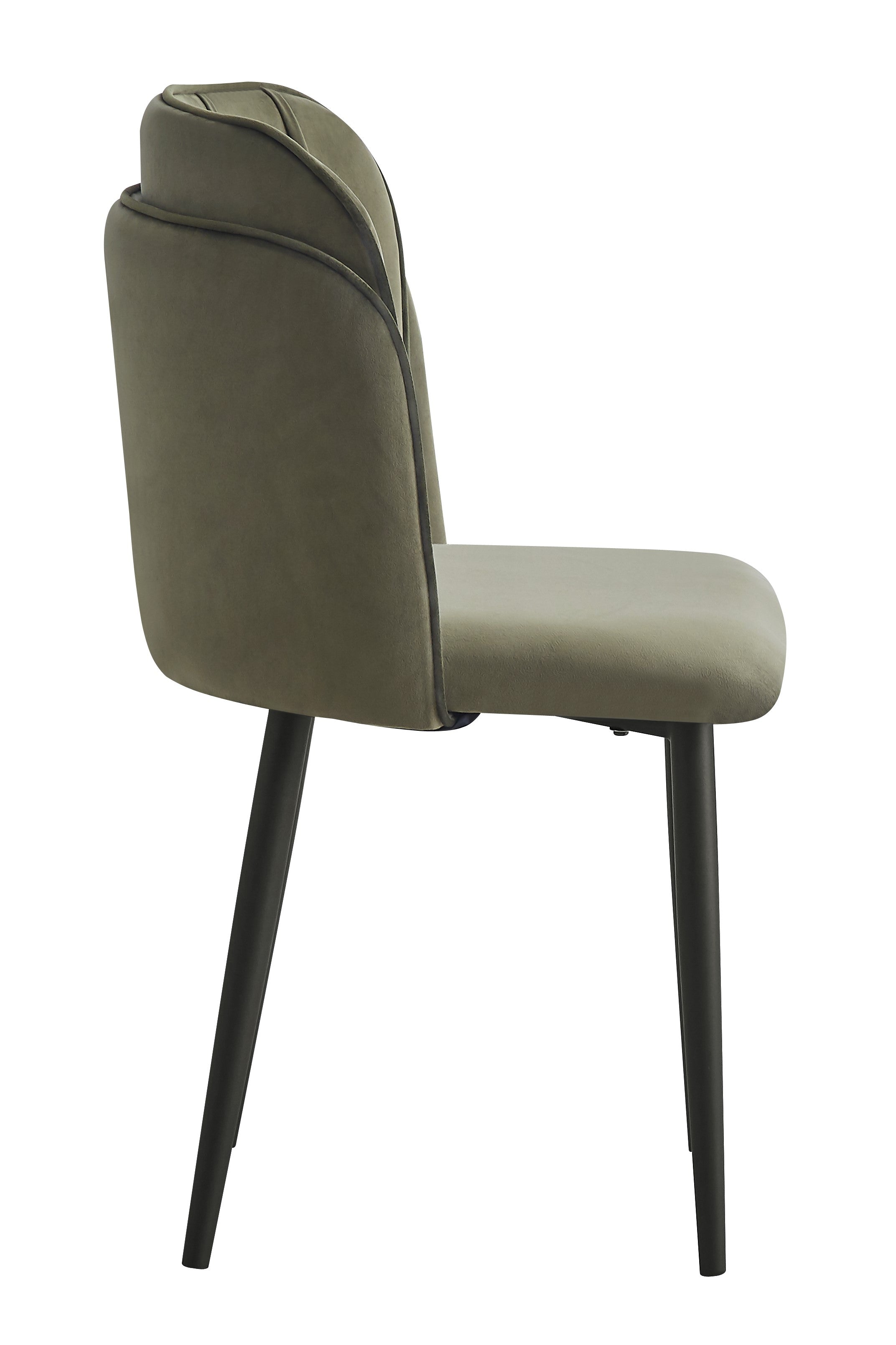 Zestaw 2 krzeseł z metalu i tkaniny w kolorze zielonym khaki