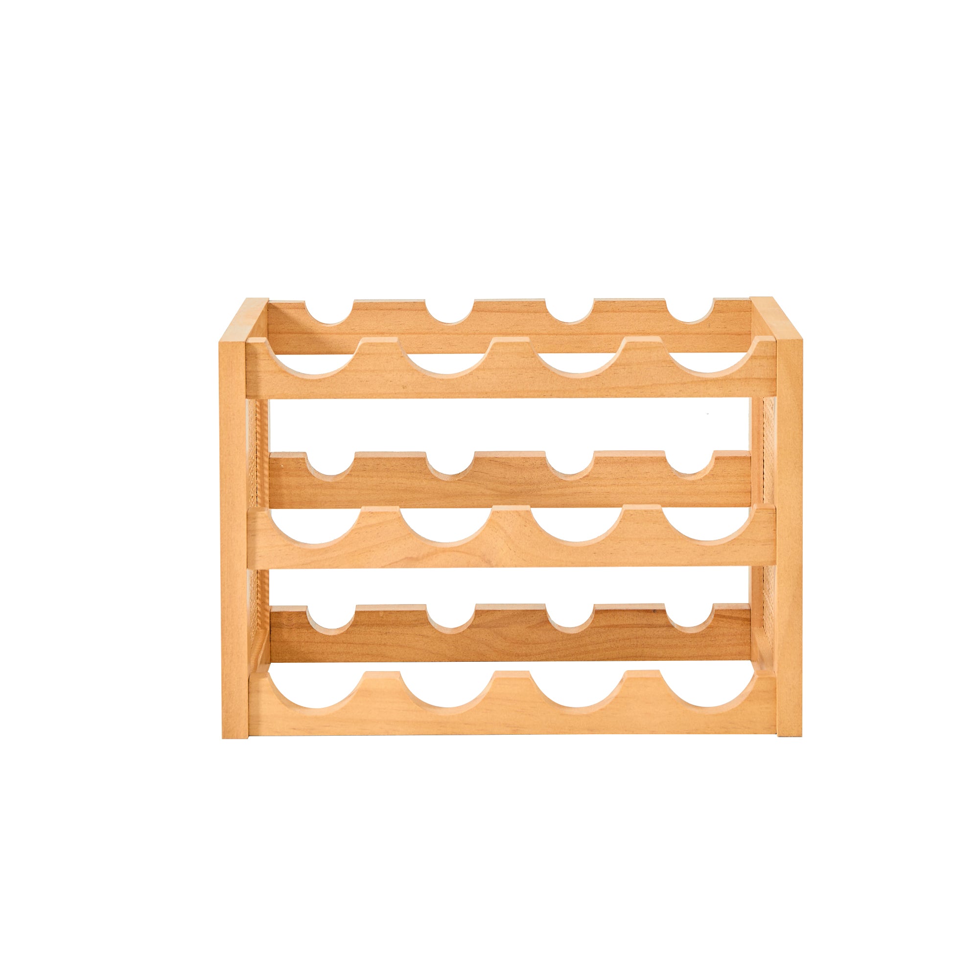 VISBY – Drewniany i rattanowy stojak na butelki