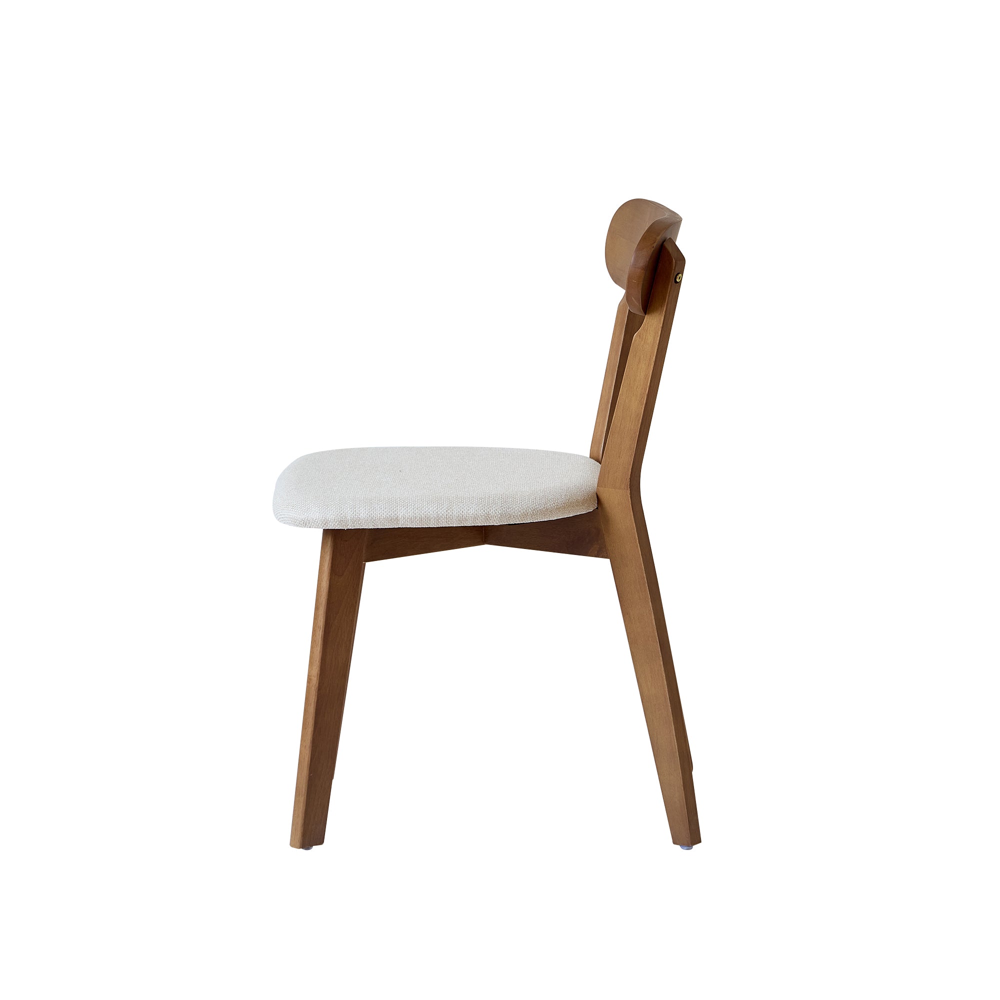 VITORIA – Zestaw 2 krzeseł do jadalni z ciemnego drewna i beżowej tkaniny