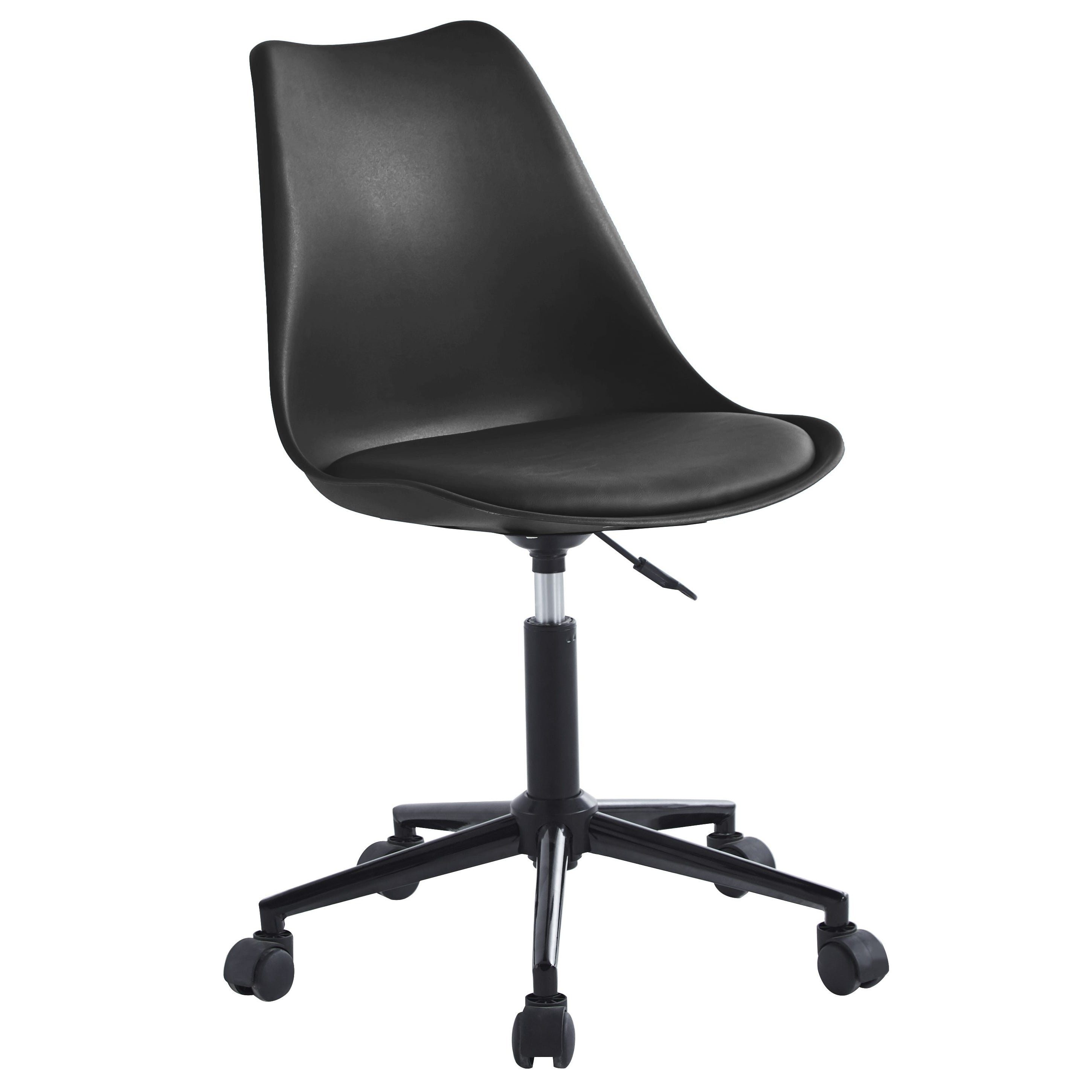 ESBJERG – Krzesło biurowe z polipropylenu i czarnego imitacji skóry