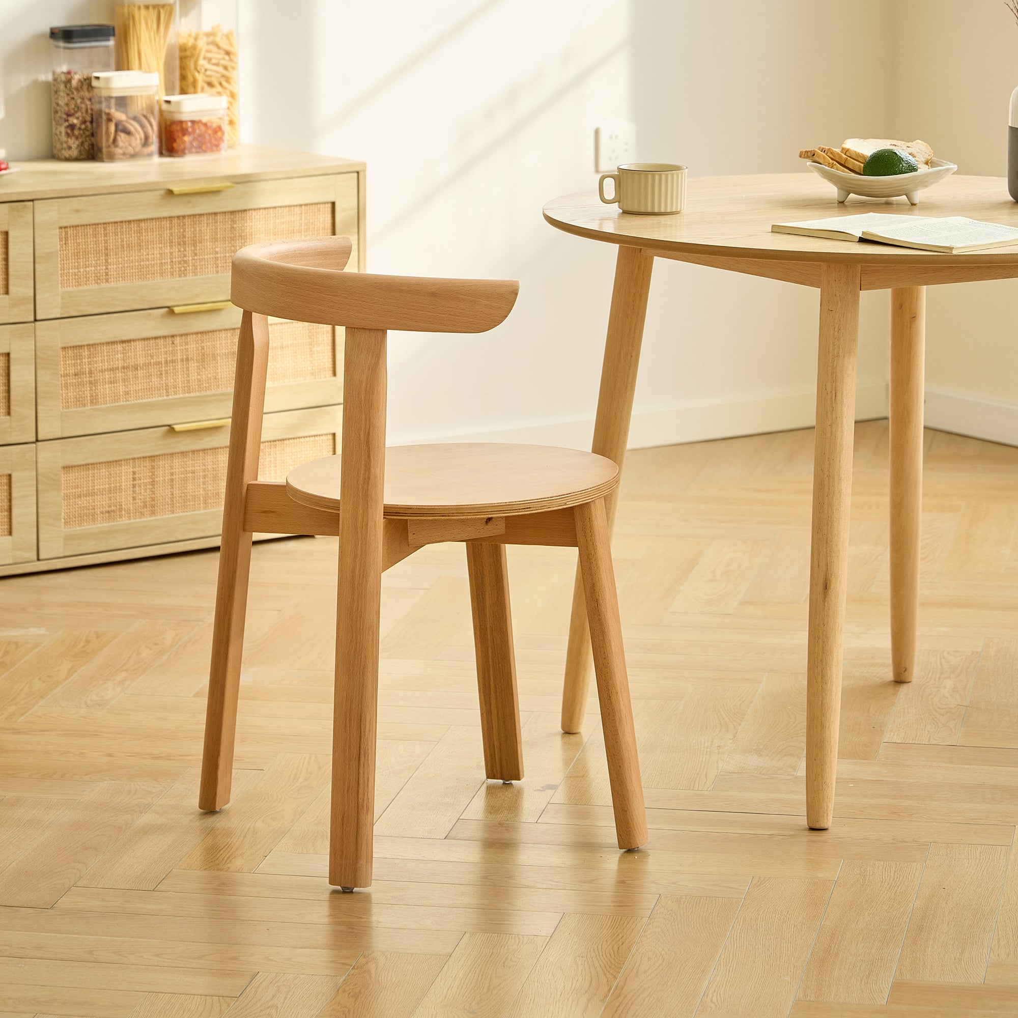 SYOTE – Zestaw 2 krzeseł do jadalni z litego drewna naturalnego