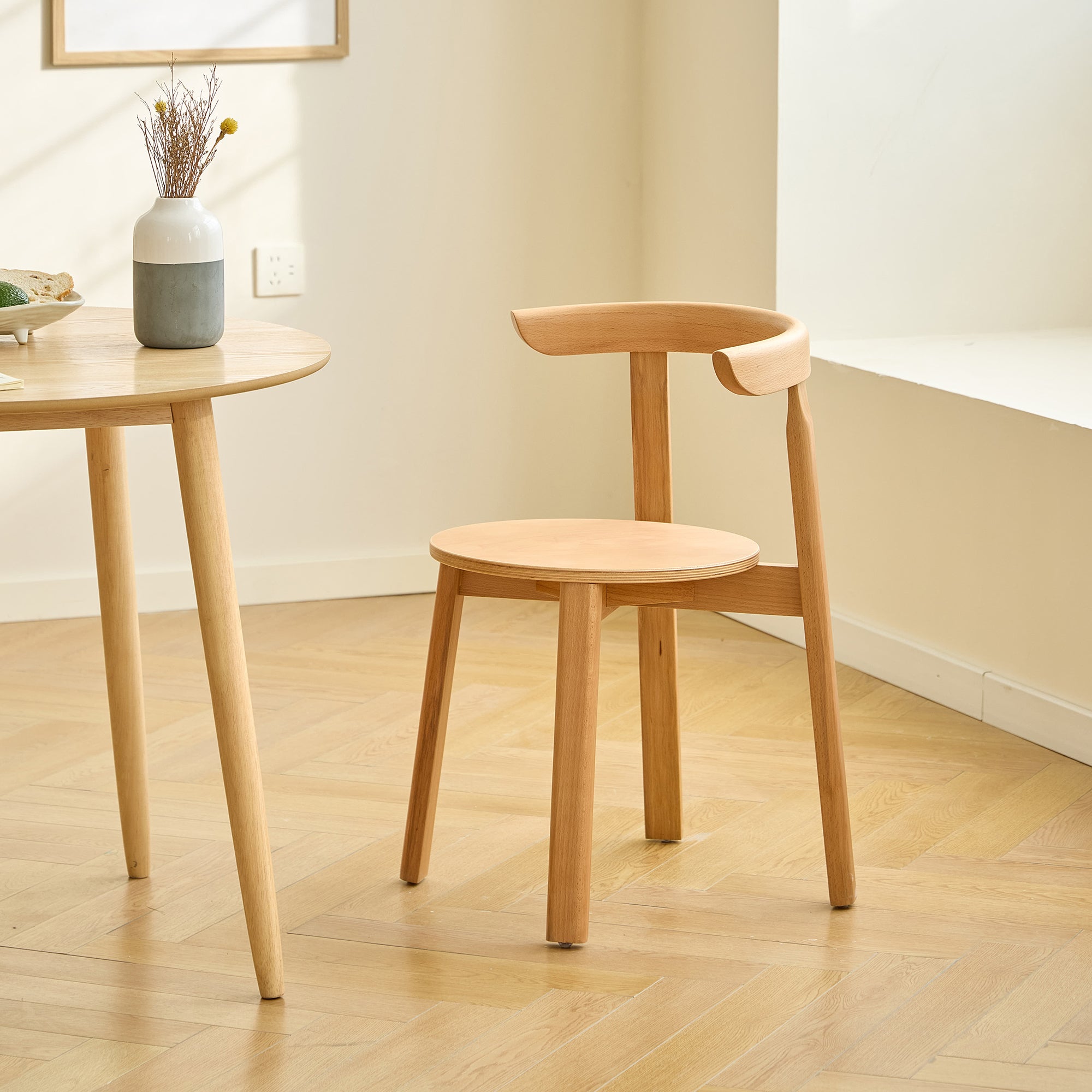 SYOTE – Zestaw 2 krzeseł do jadalni z litego drewna naturalnego