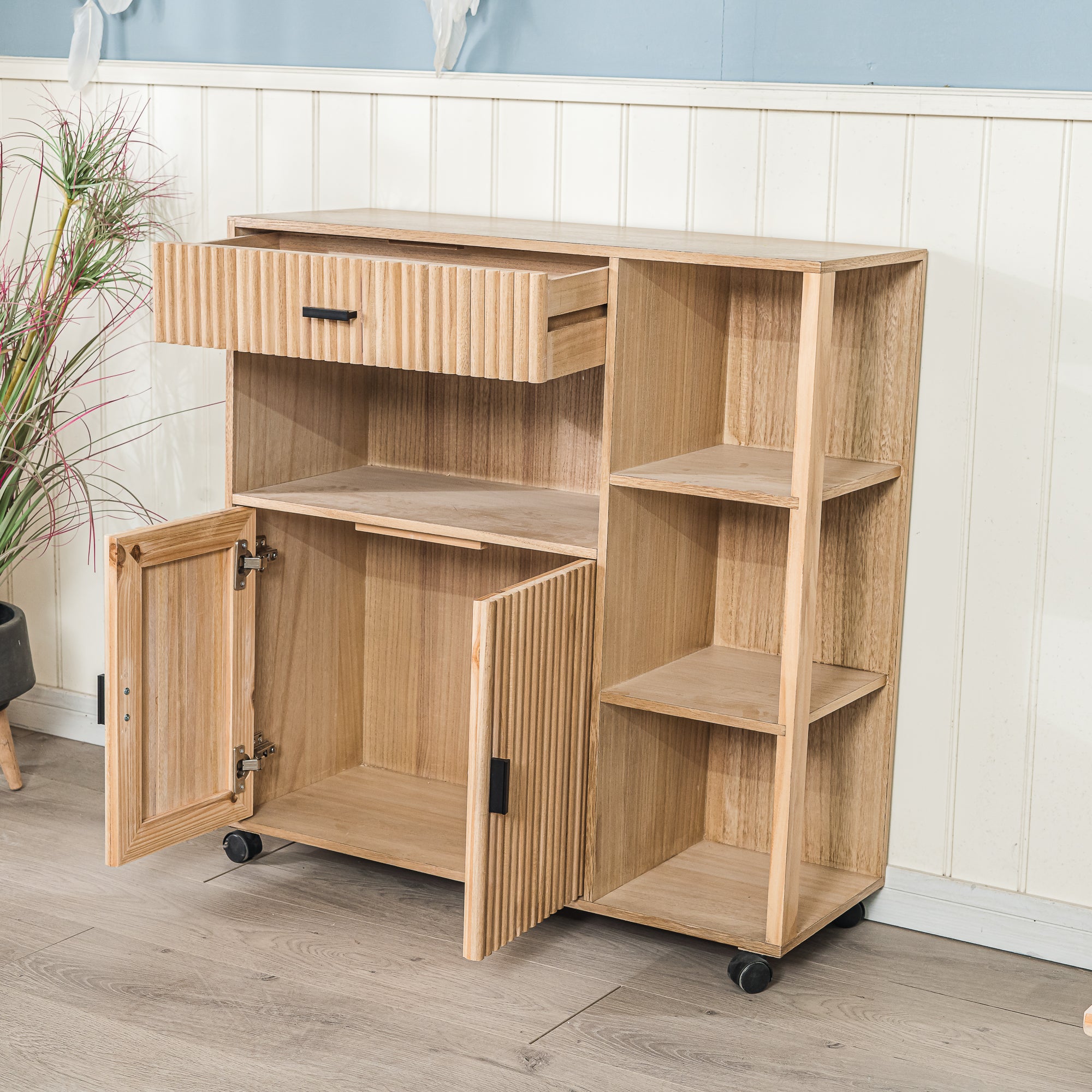 OULU - Desserte avec rangements en bois