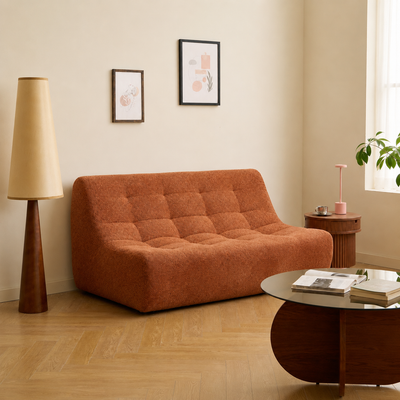 LAGOS - Sofa 2-osobowa z tkaniny w kolorze terakoty