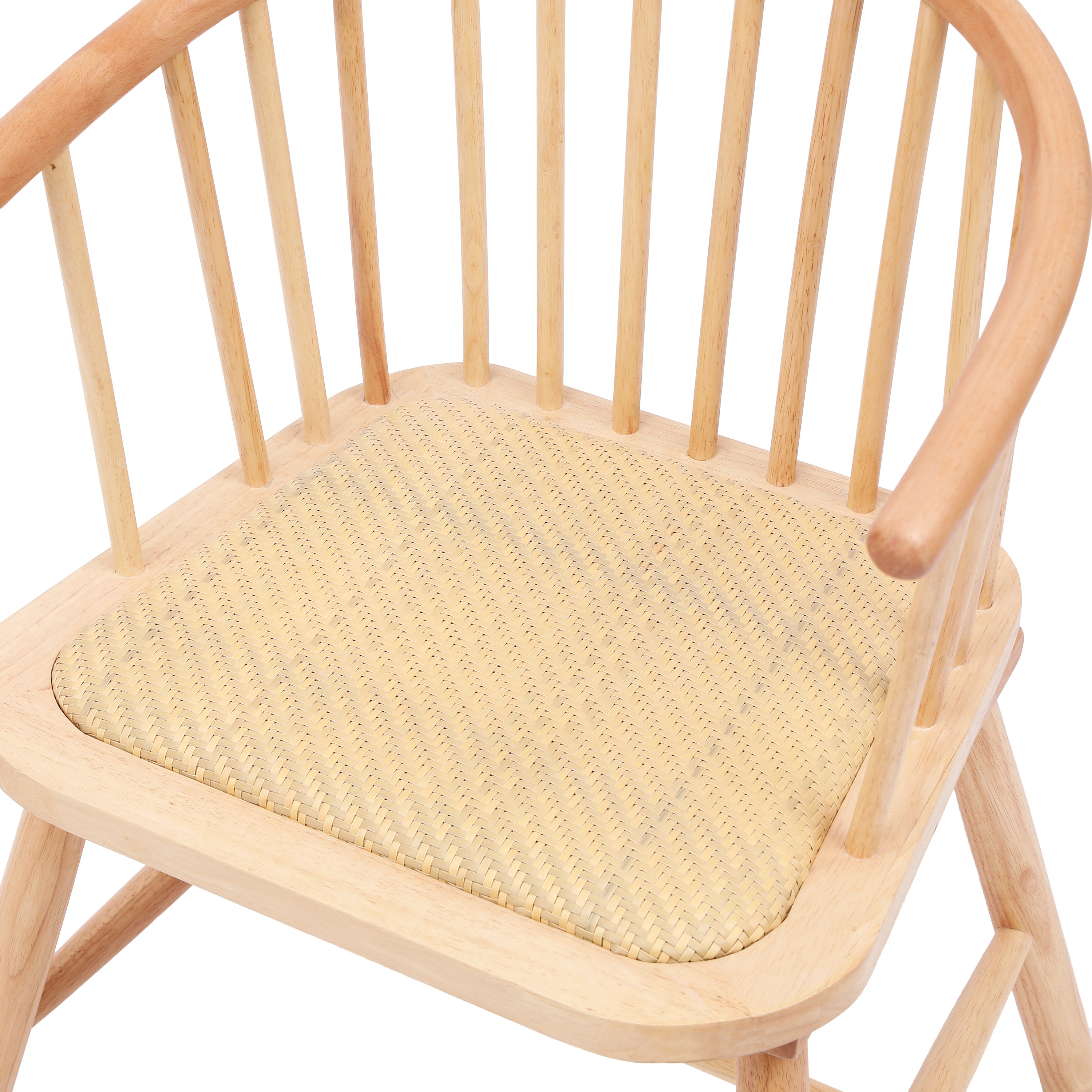 Zestaw 2 krzeseł z litego drewna i naturalnego rattanu