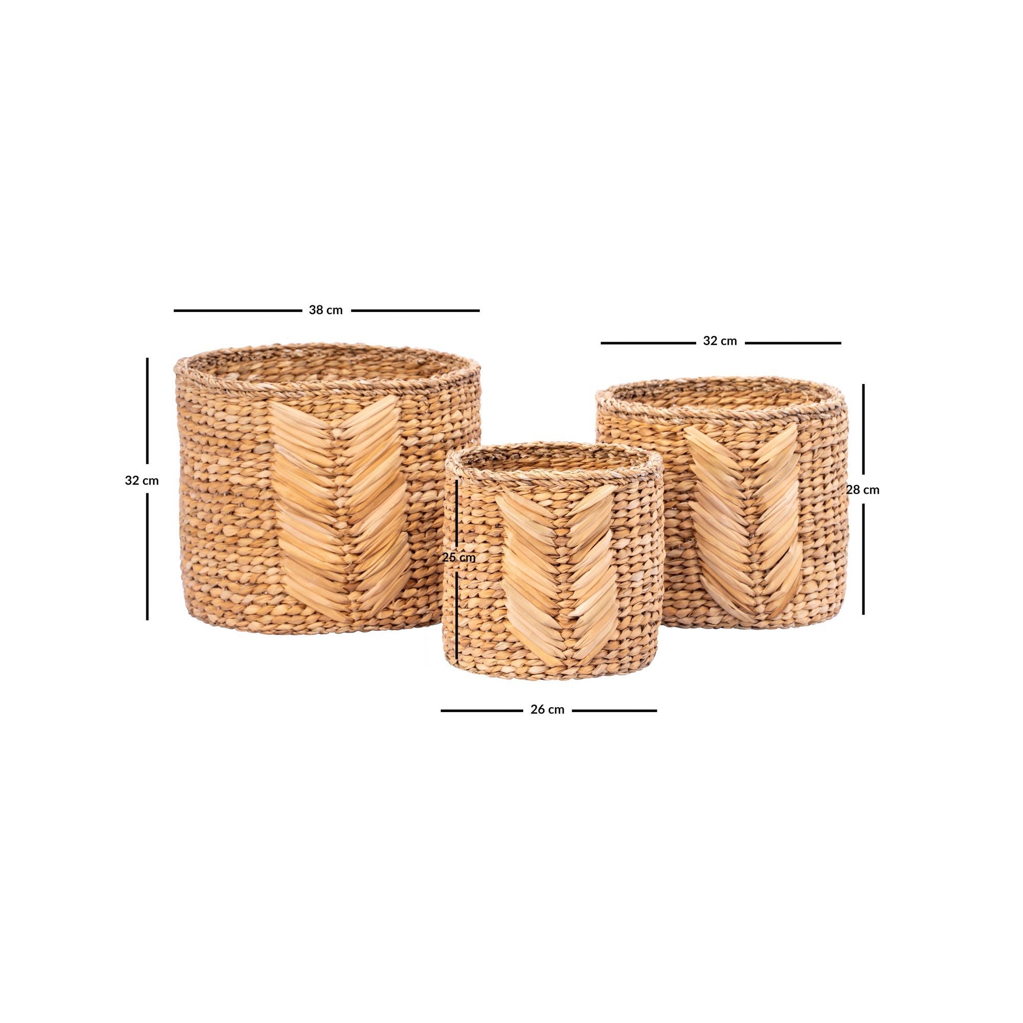 LEIF – Zestaw 3 koszy do przechowywania z naturalnej juty