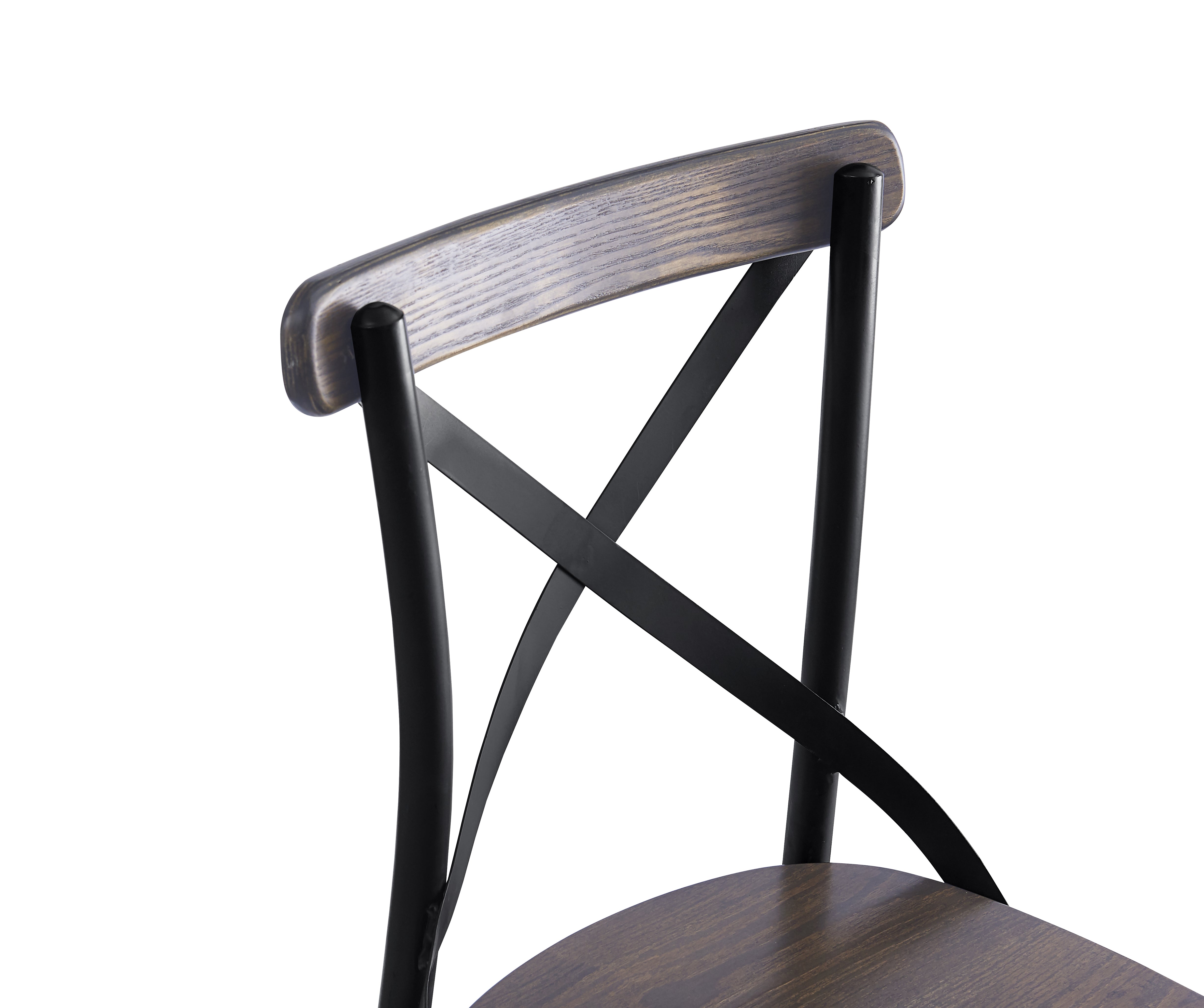 Zestaw 2 krzeseł przemysłowych z metalu i jesionu w kolorze szarym