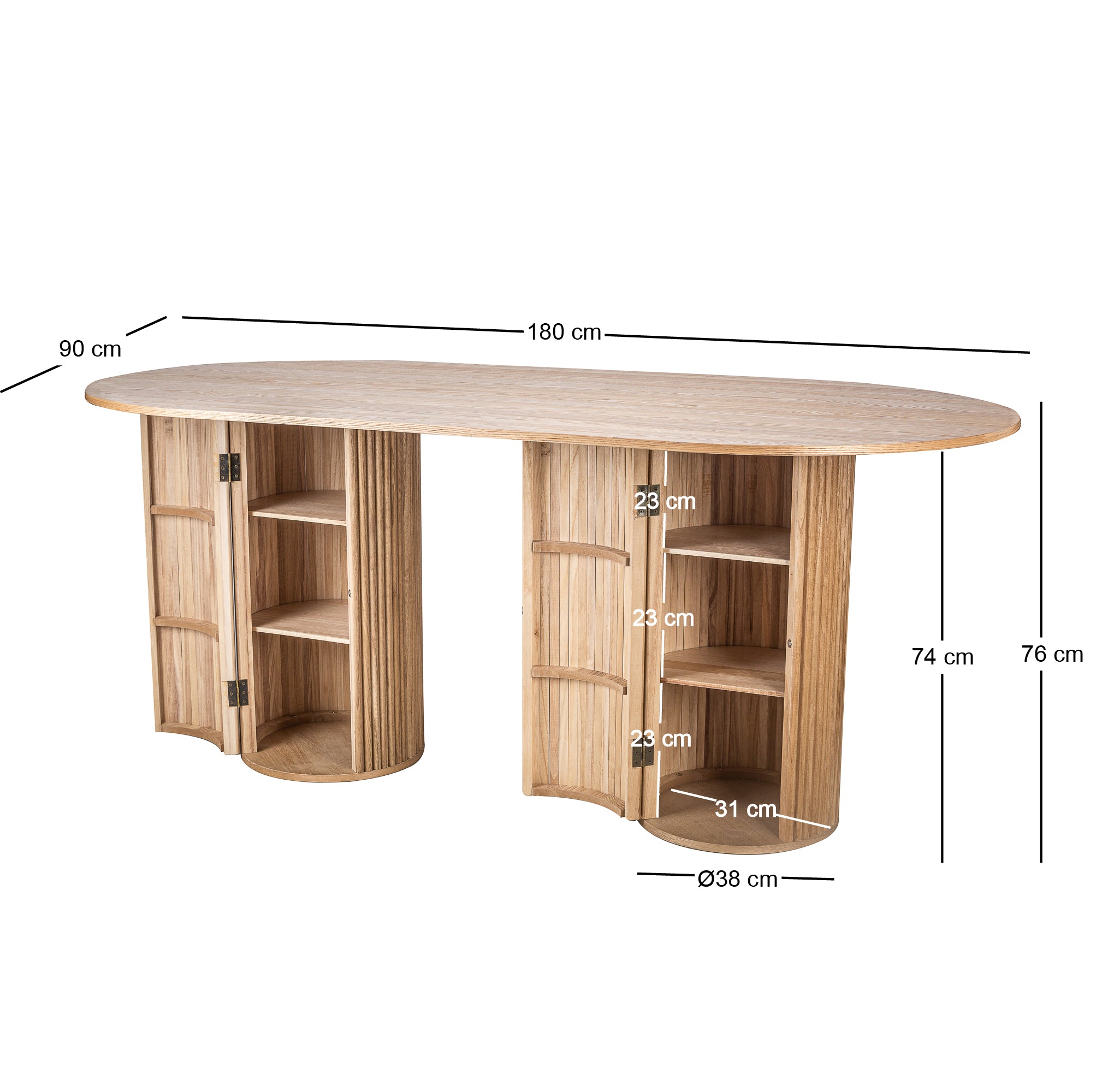 PIREUS – Owalny stół do jadalni dla 6 osób z litego drewna sosnowego D120