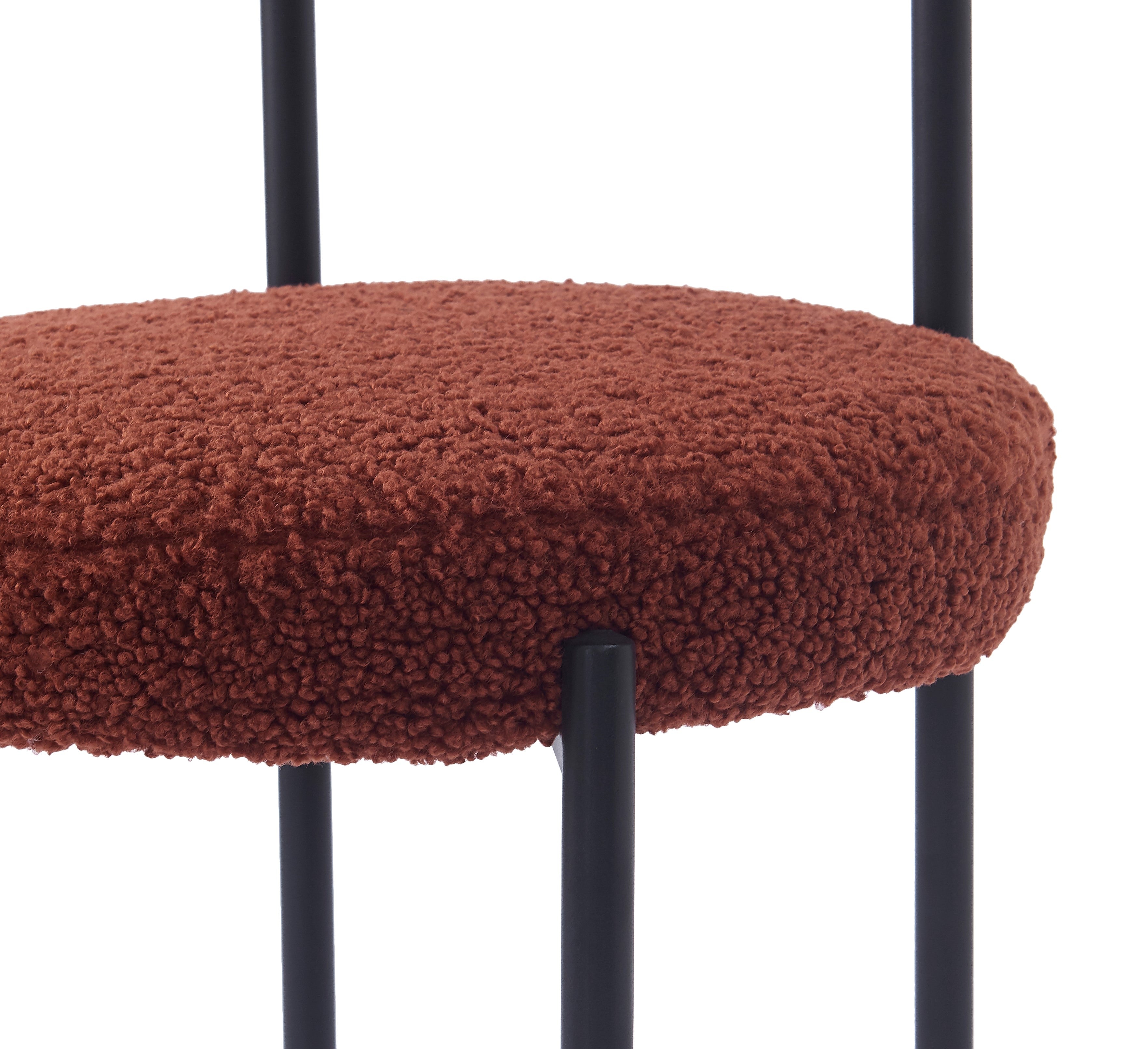 LARS - Zestaw 2 skandynawskich krzeseł z metalu i pętelkami w kolorze terakoty