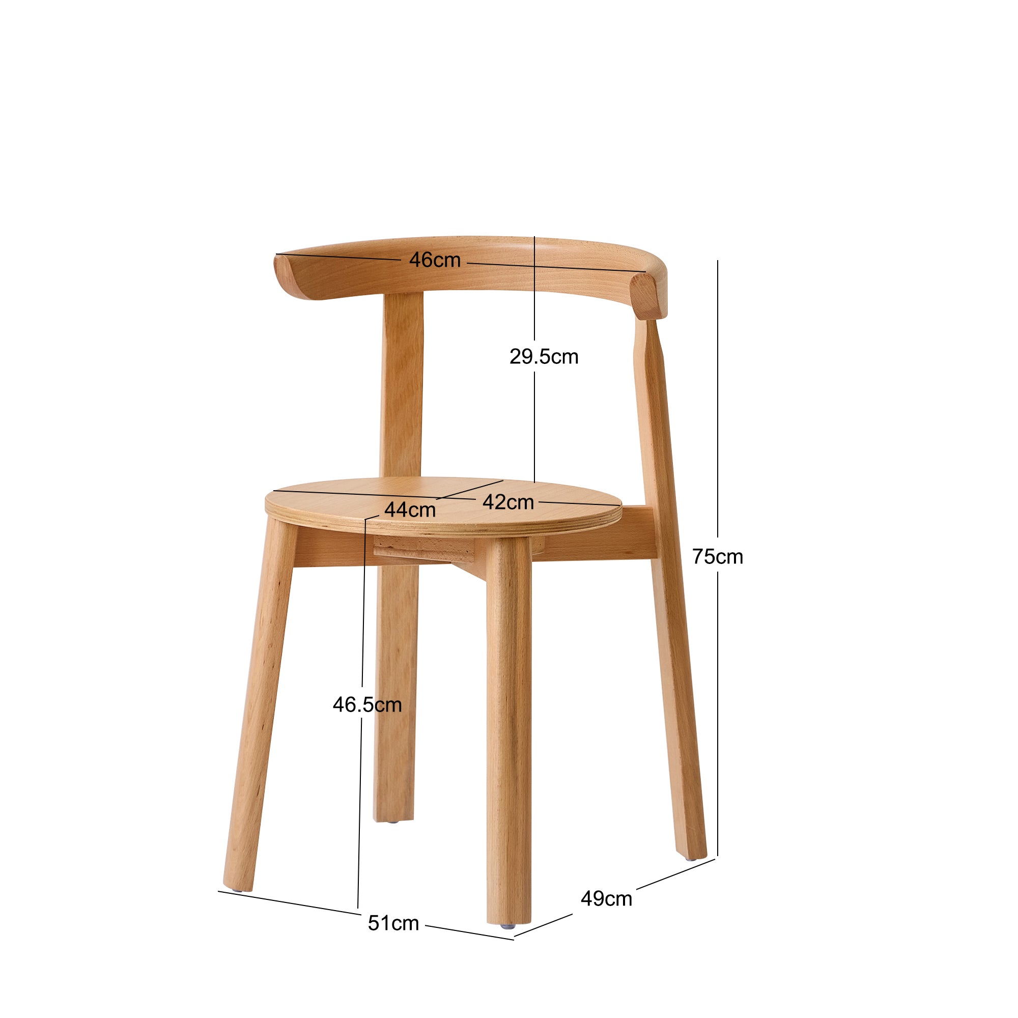 SYOTE – Zestaw 2 krzeseł do jadalni z litego drewna naturalnego