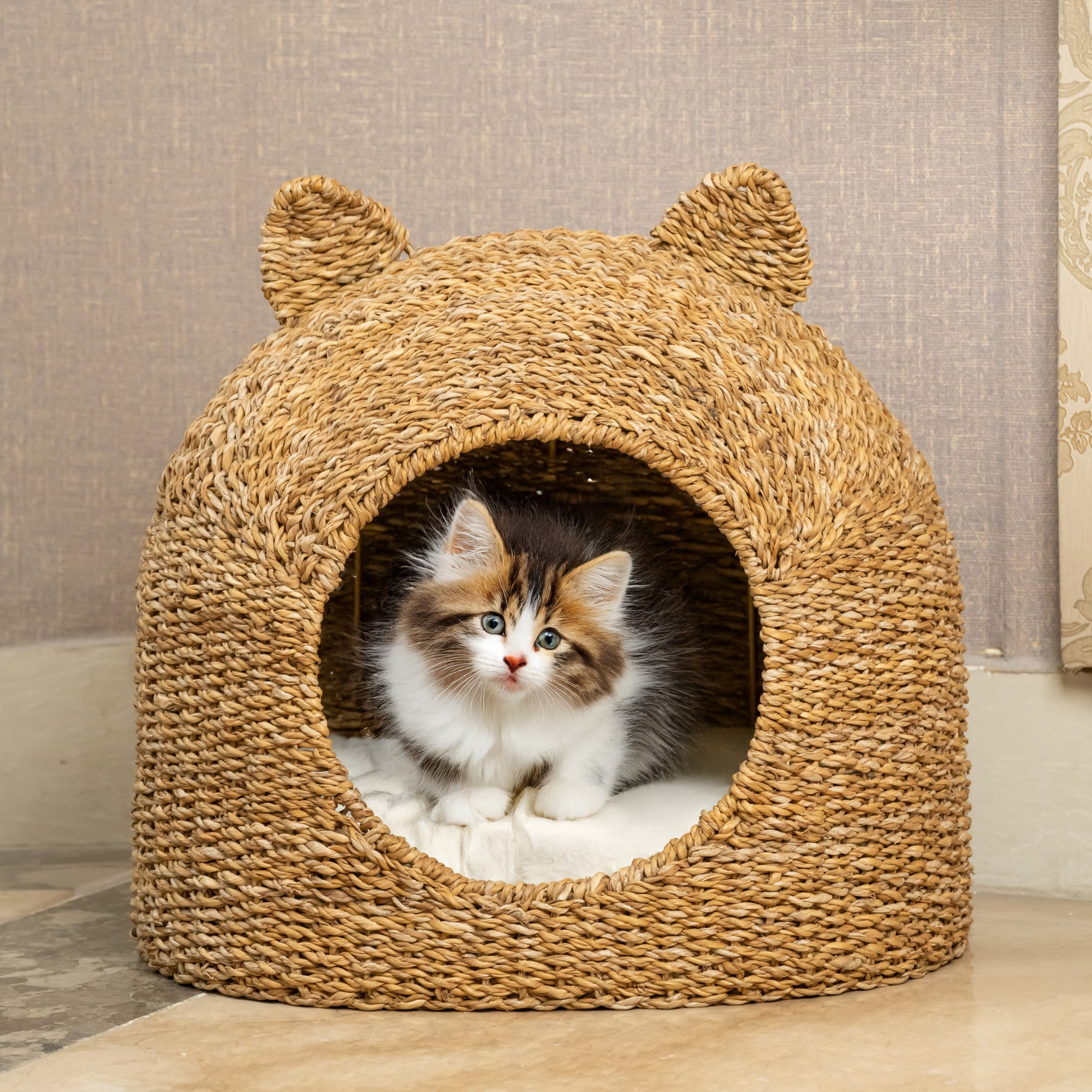 NILS - Kosz dla kota z brązowej juty