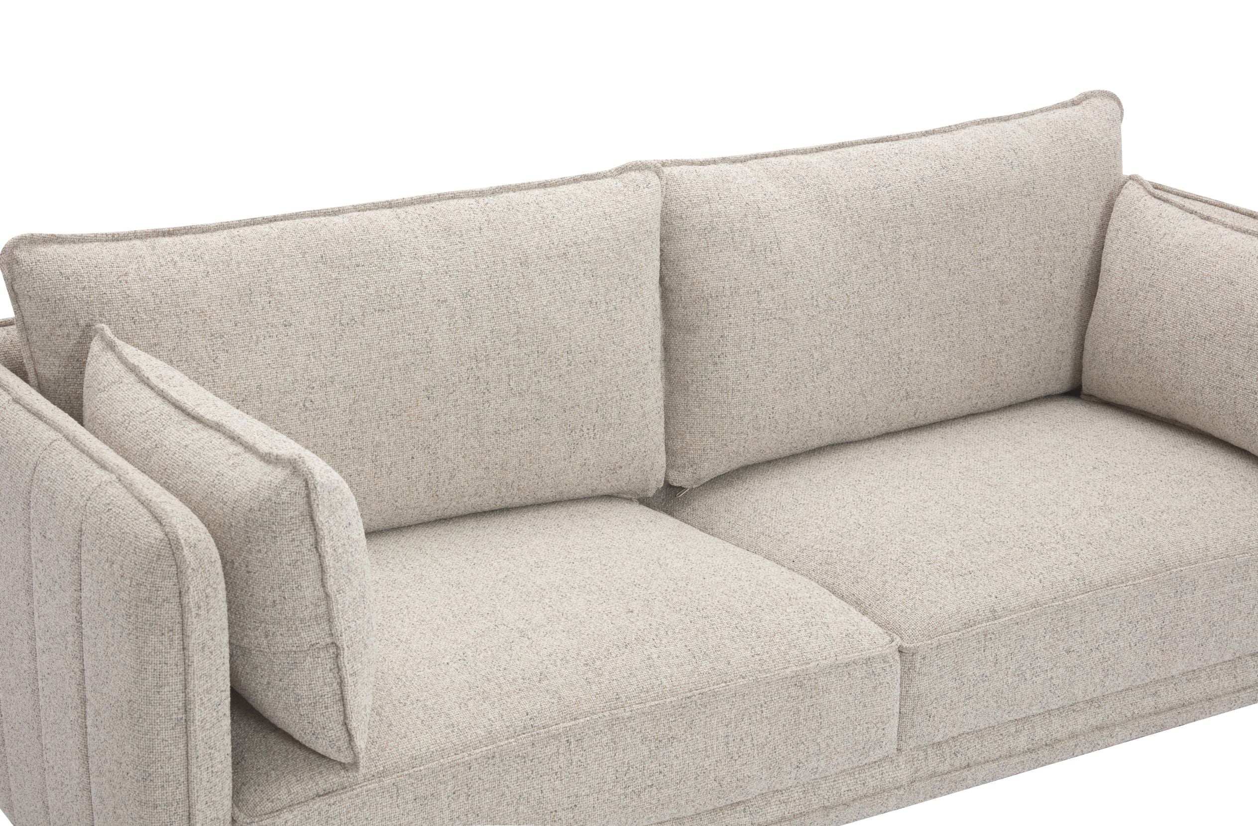 NUUK – 3-osobowa sofa z metalu i szarej tkaniny
