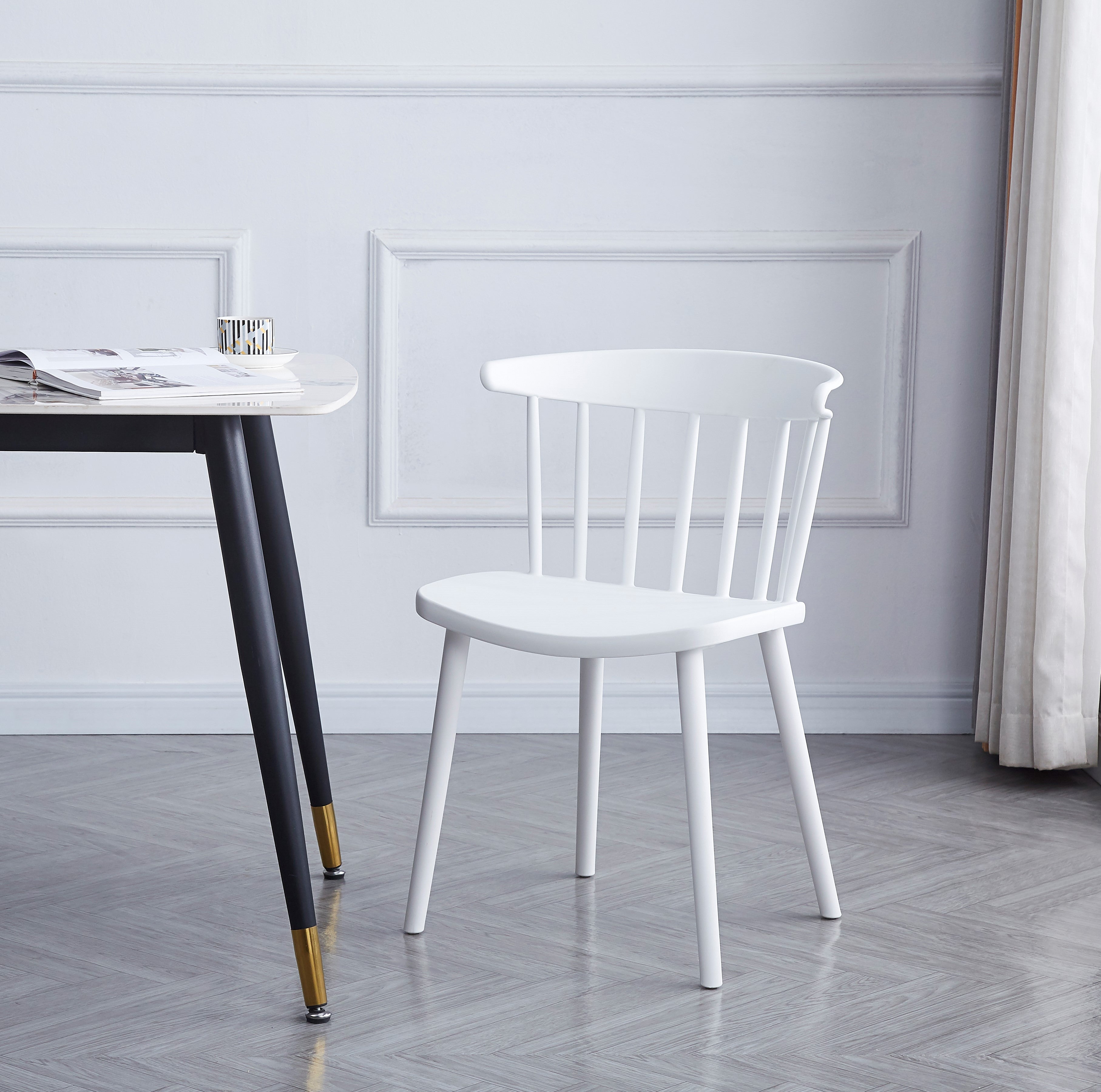 EXCHANGE - Zestaw 4 krzeseł do wnętrz i na zewnątrz, kolor biały