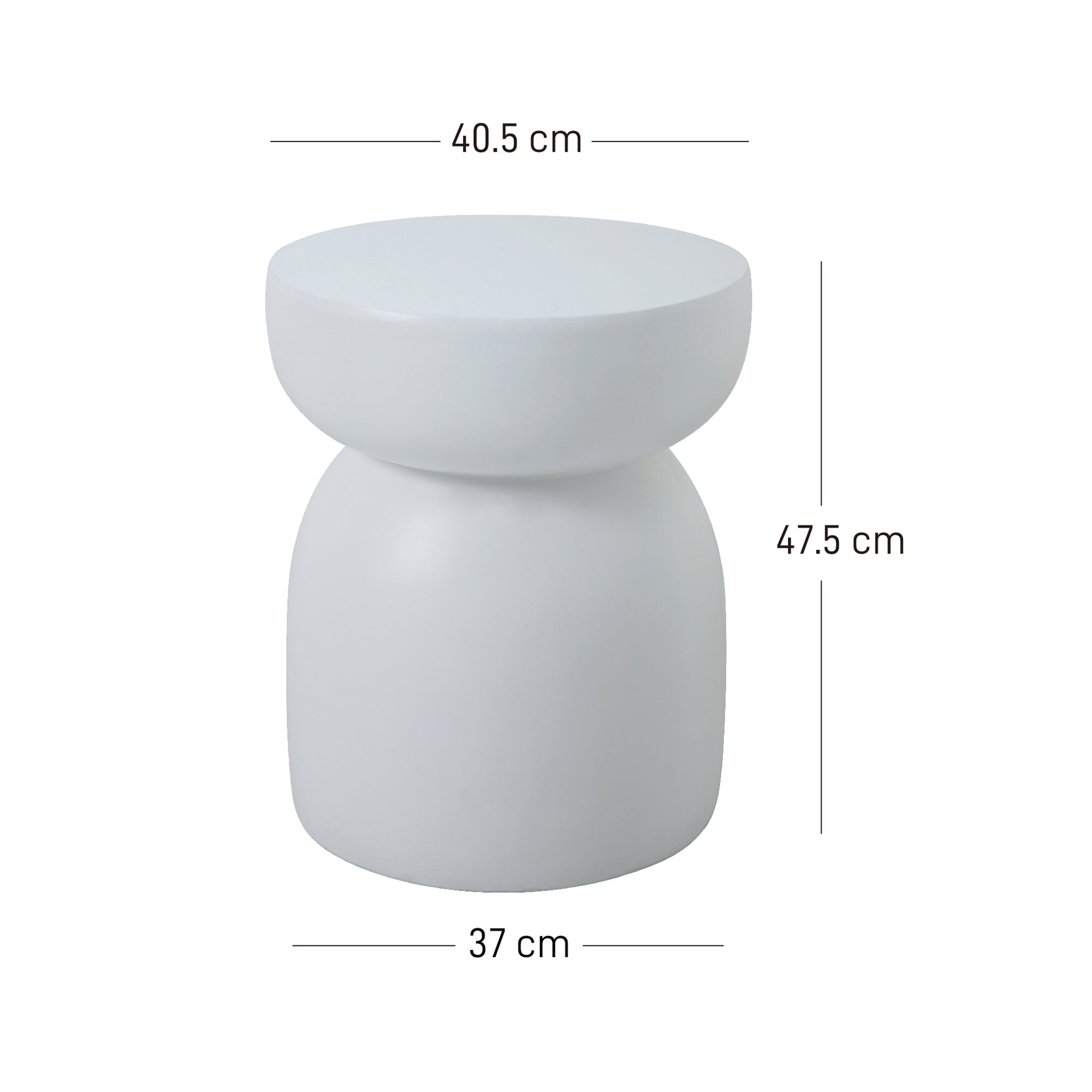 NORDFYN – stolik pomocniczy do kanapy, do użytku wewnątrz i na zewnątrz, z magnezytu, biały