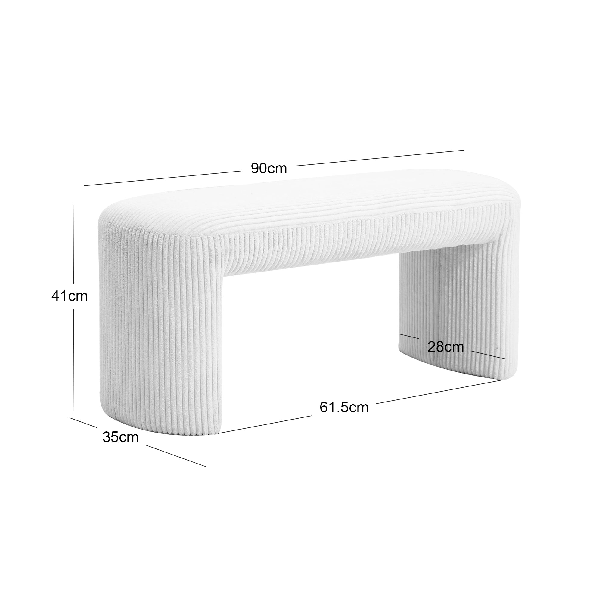 RIGA – Ławka w stylu skandynawskim z czarnego aksamitu