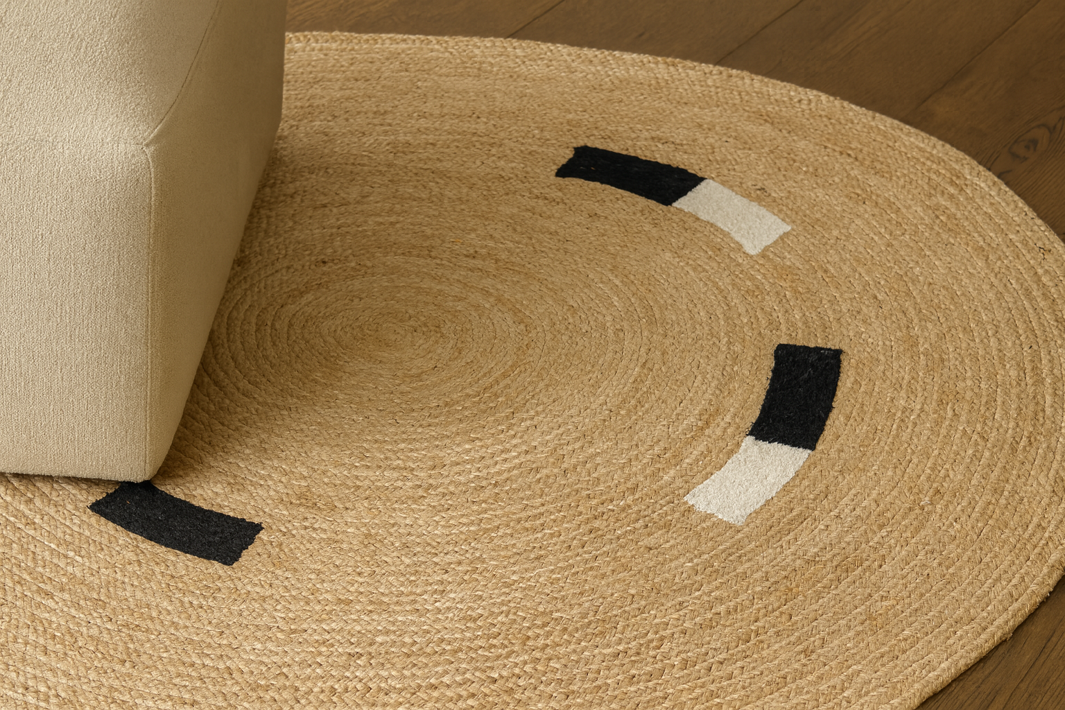 OLAV – Okrągły dywanik z naturalnej juty, brązowy, 130 x 130 cm