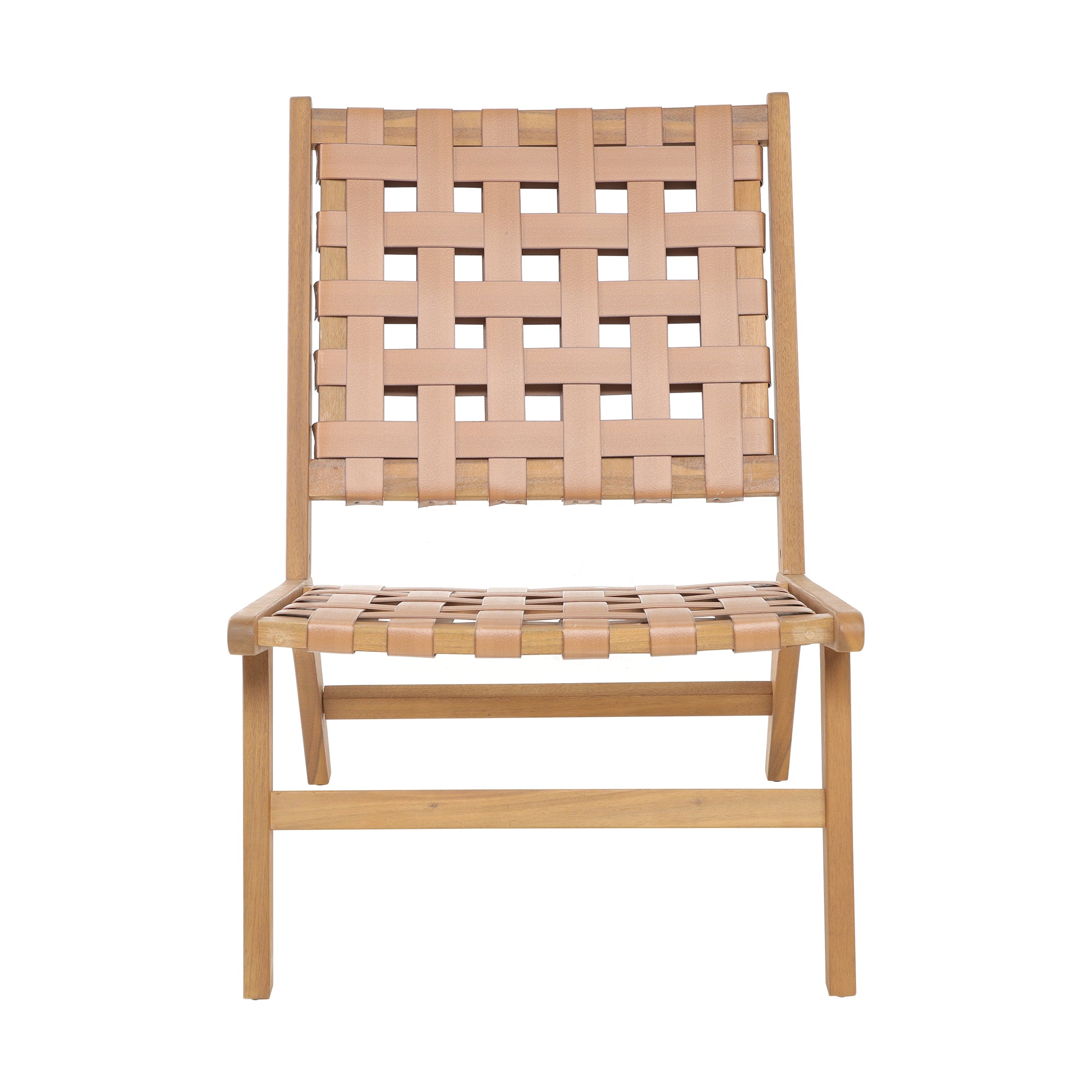 AGUILARES – Fotel do wnętrz i na zewnątrz z litego drewna akacjowego i zamszu