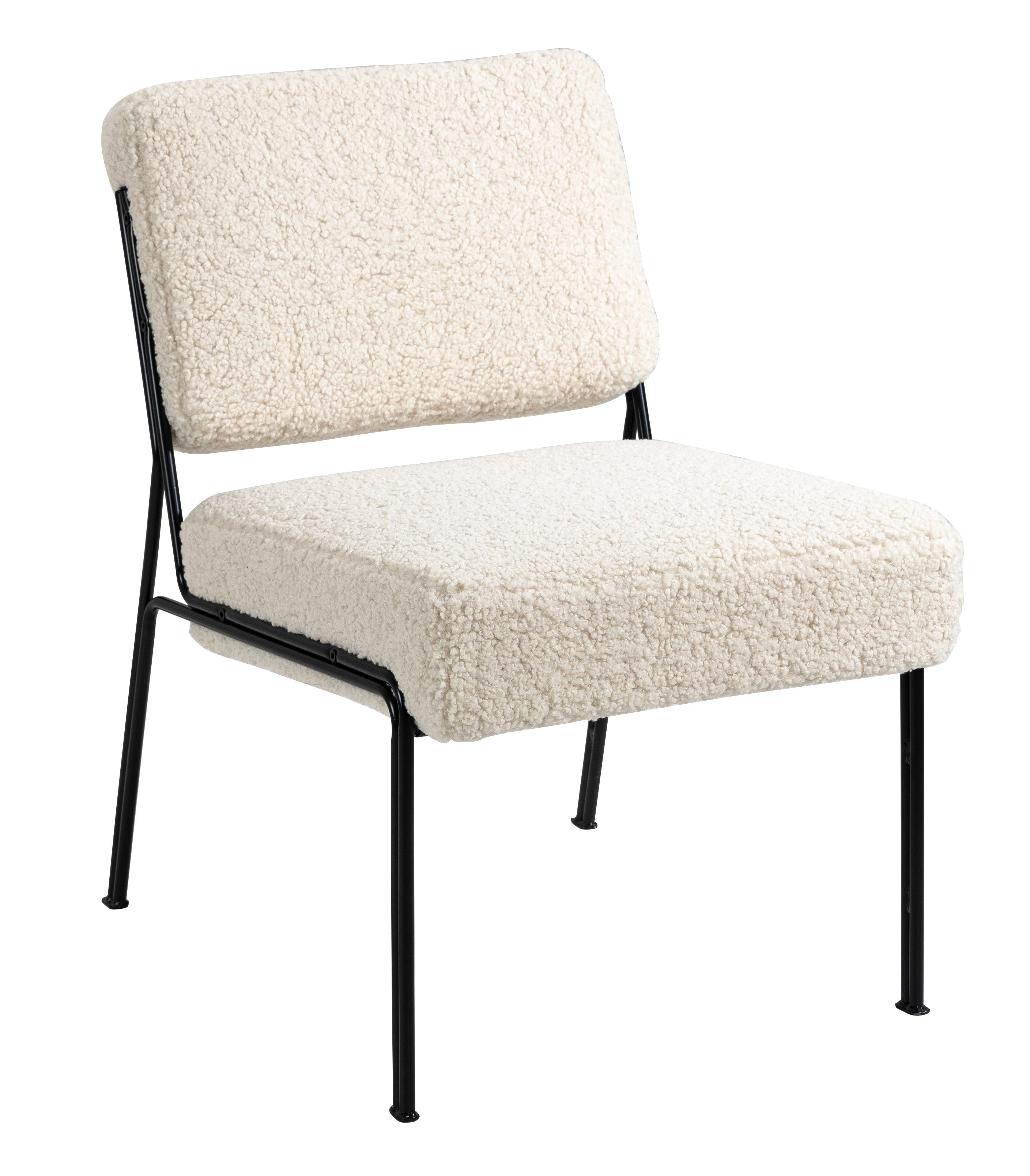 NAIROBI – Metalowy fotel salonowy z białymi pętelkami