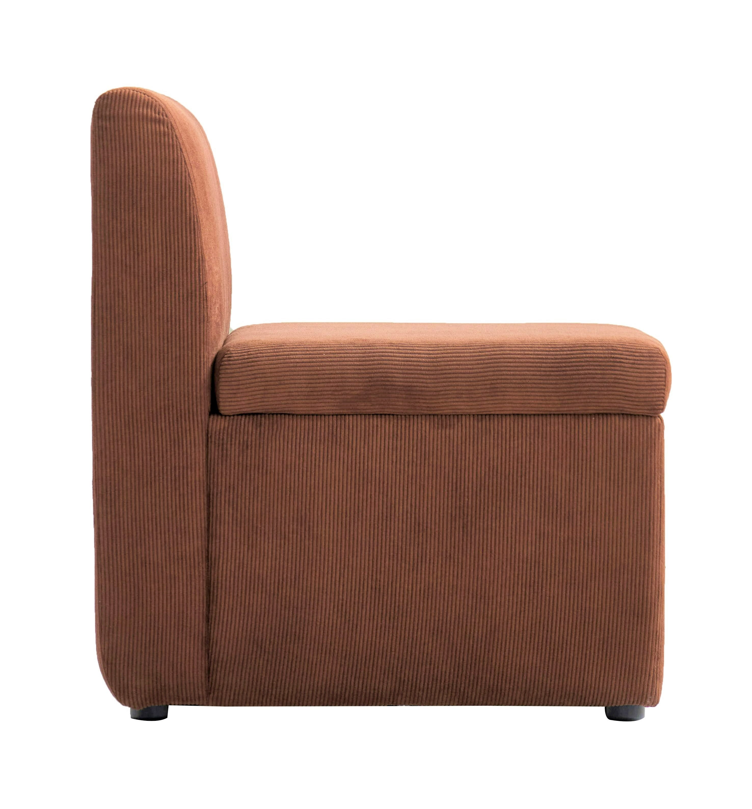 VARDE – Modułowa sofa jednoosobowa z aksamitu w kolorze terakoty