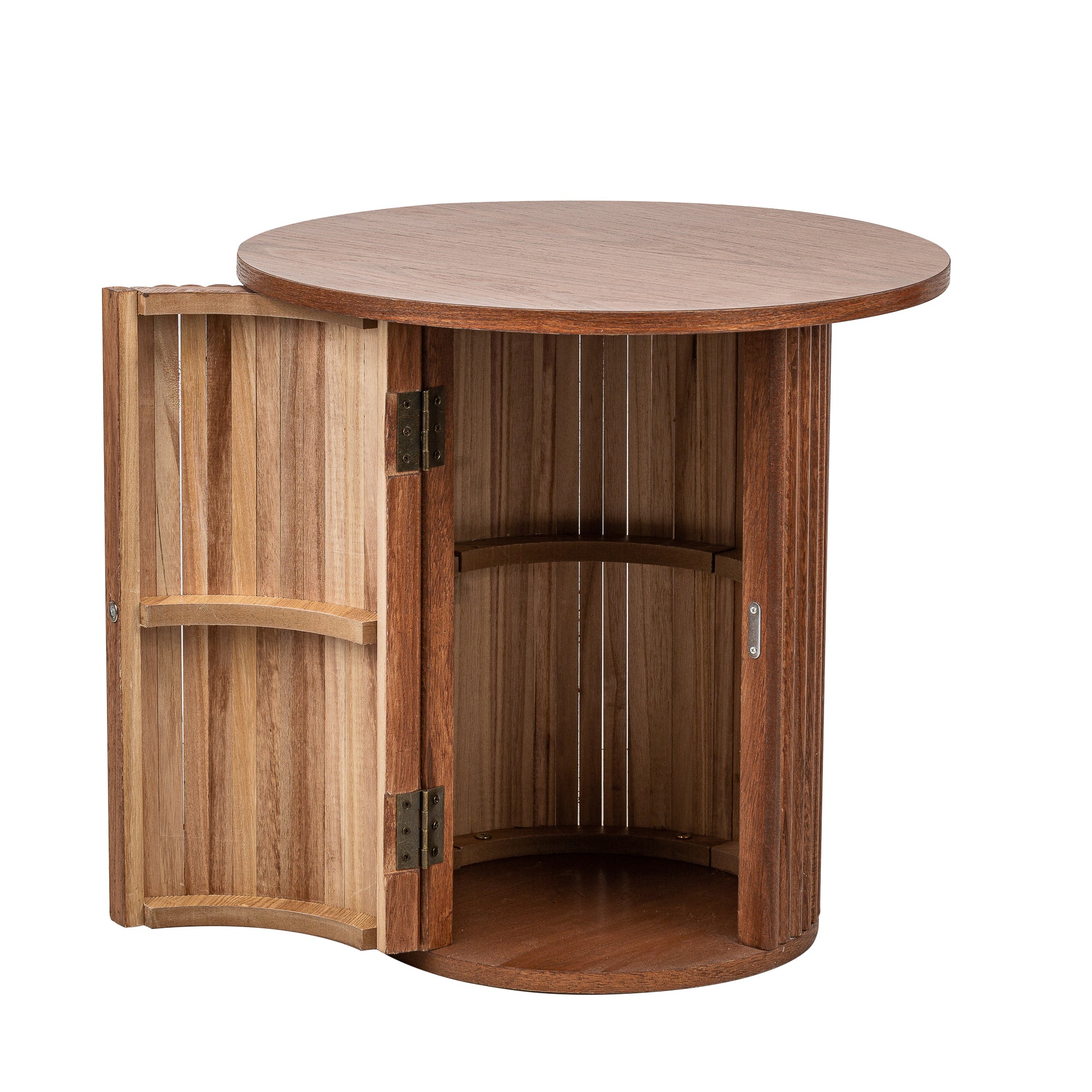 TRINIDAD – stolik pomocniczy z litego drewna w wykończeniu orzechowym