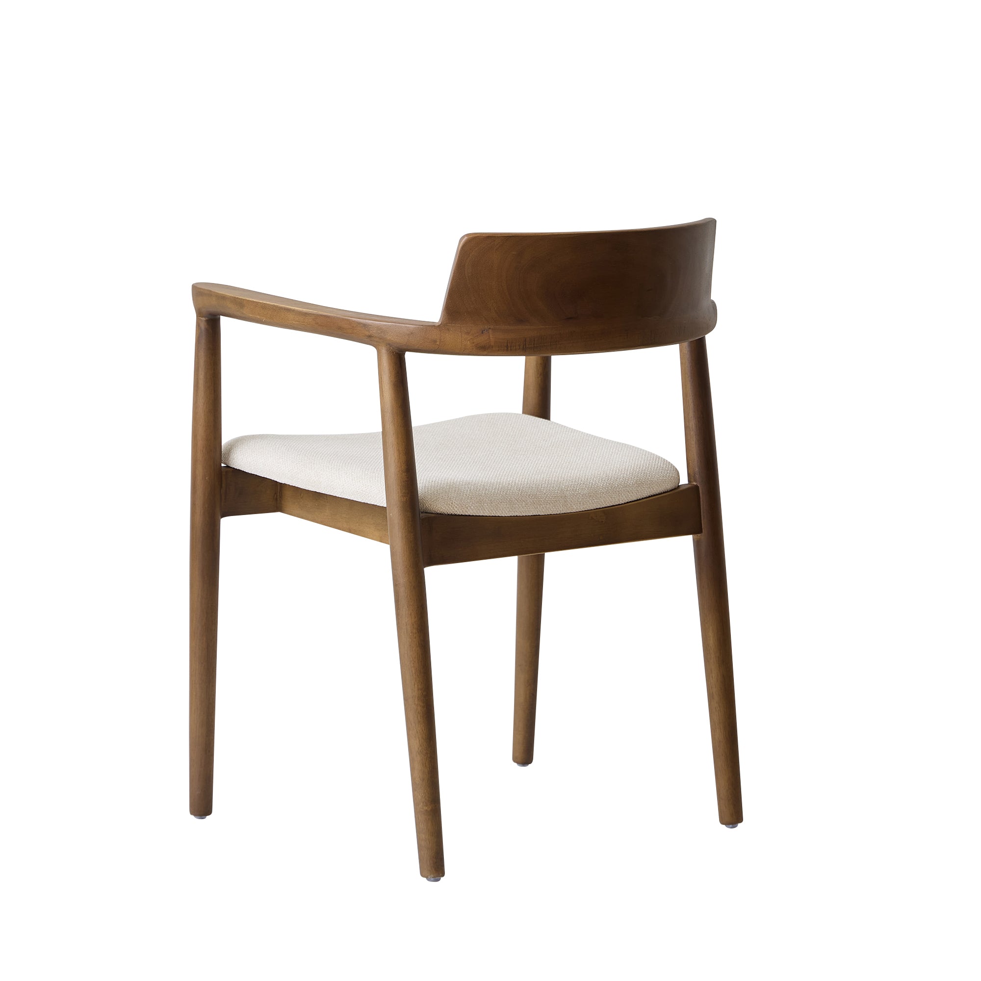 CORDOBA – Zestaw 2 krzeseł do jadalni z ciemnego drewna i beżowej tkaniny