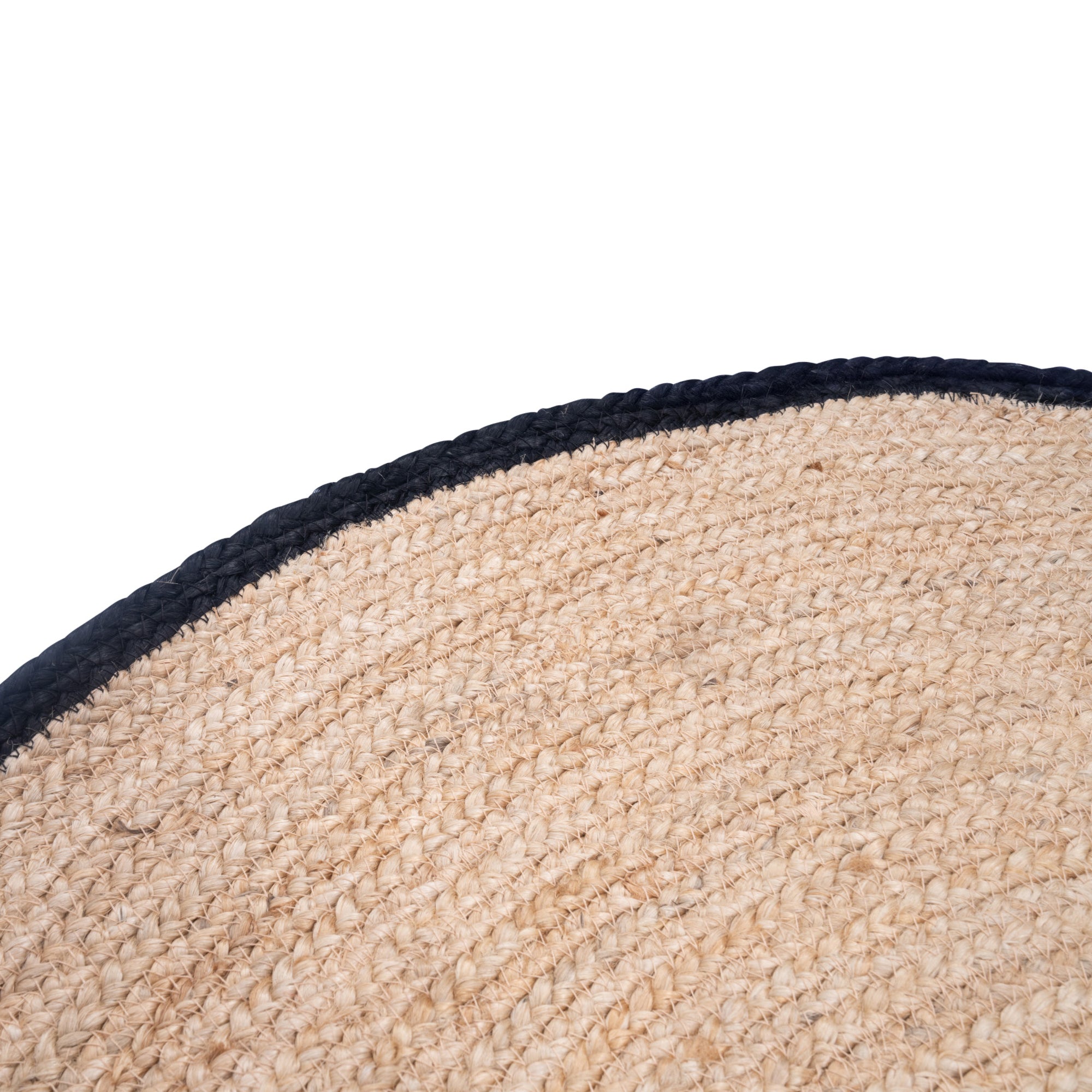 EIRA – Owalny dywanik z naturalnej juty, czarny, 150 x 90 cm