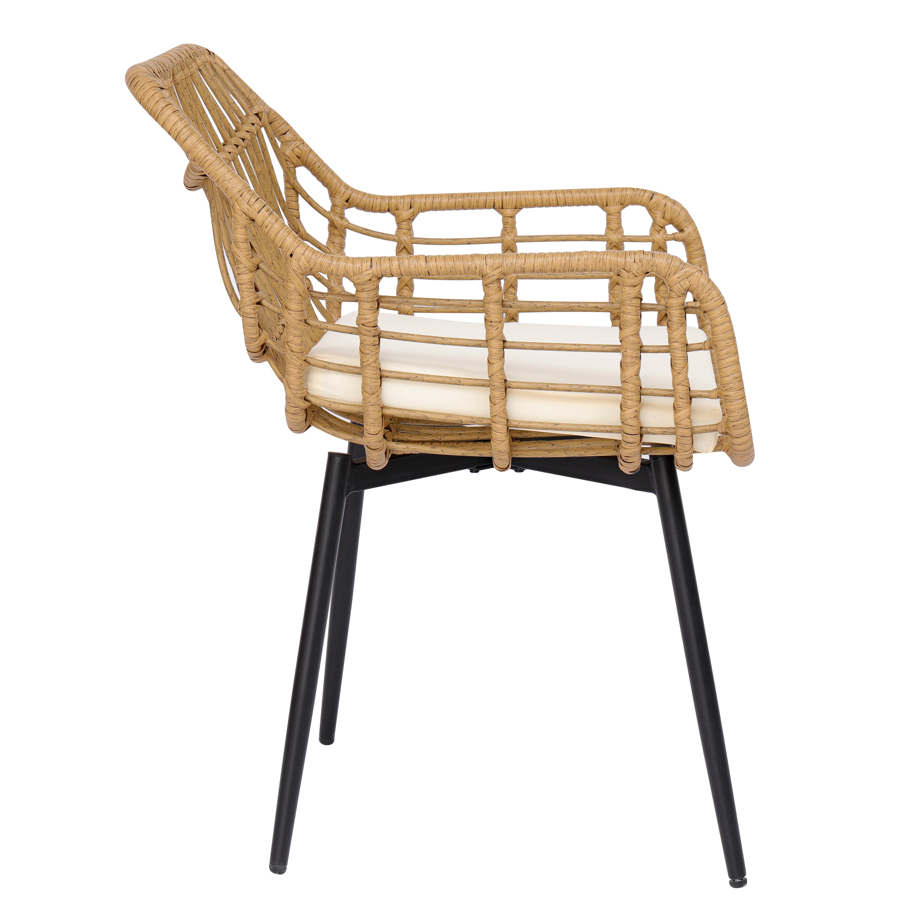 Zestaw 2 krzeseł z metalu i rattanu