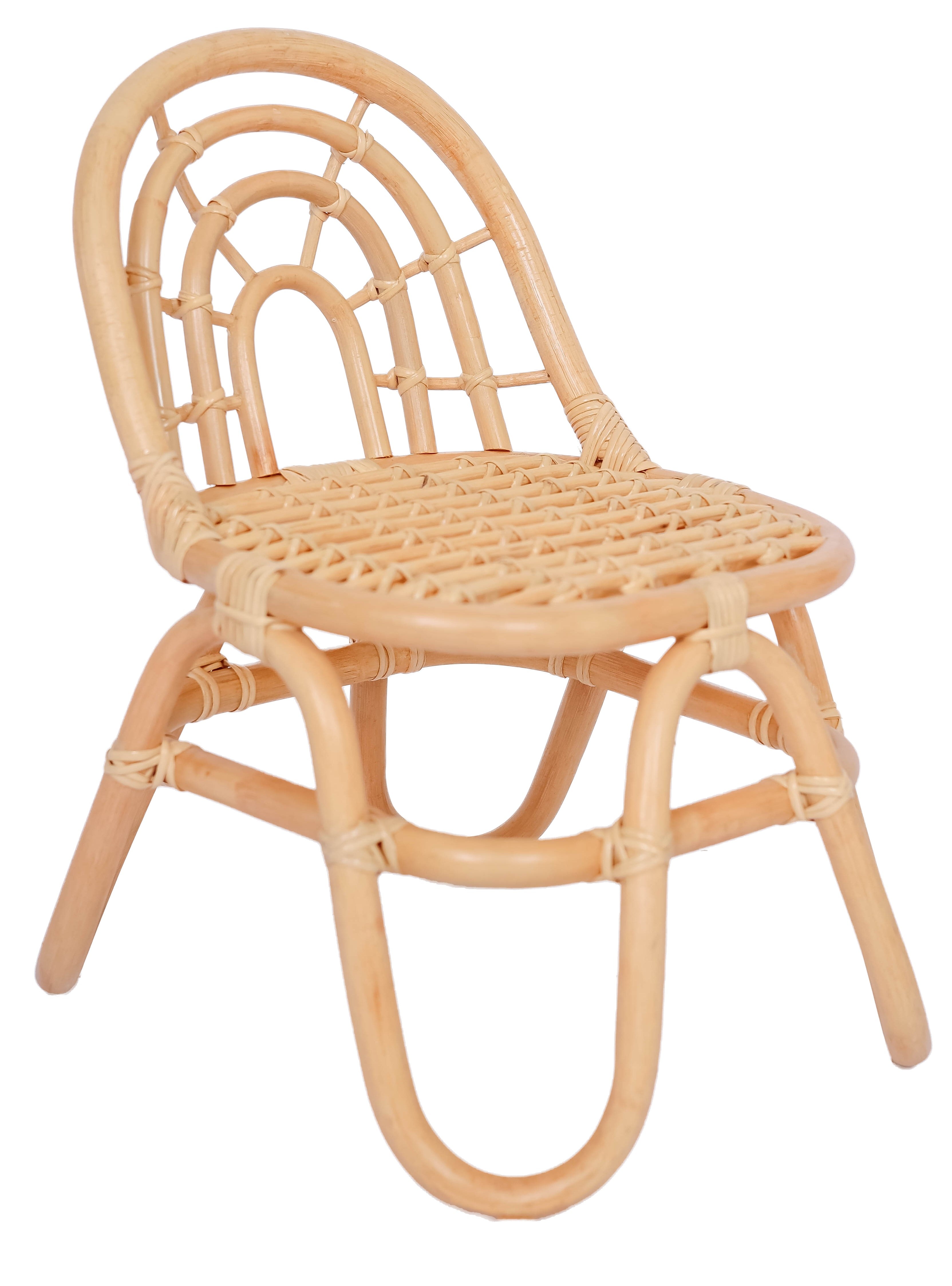 PULAU - Zestaw 2 krzeseł dla dzieci z naturalnego rattanu