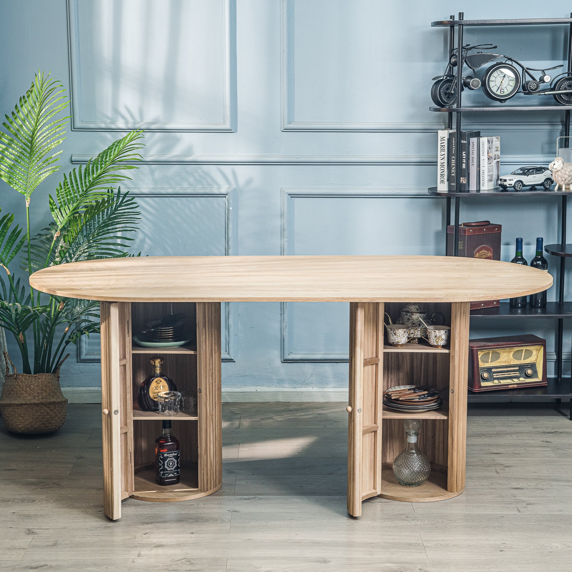 PIREUS – Owalny stół do jadalni dla 6 osób z litego drewna sosnowego D120