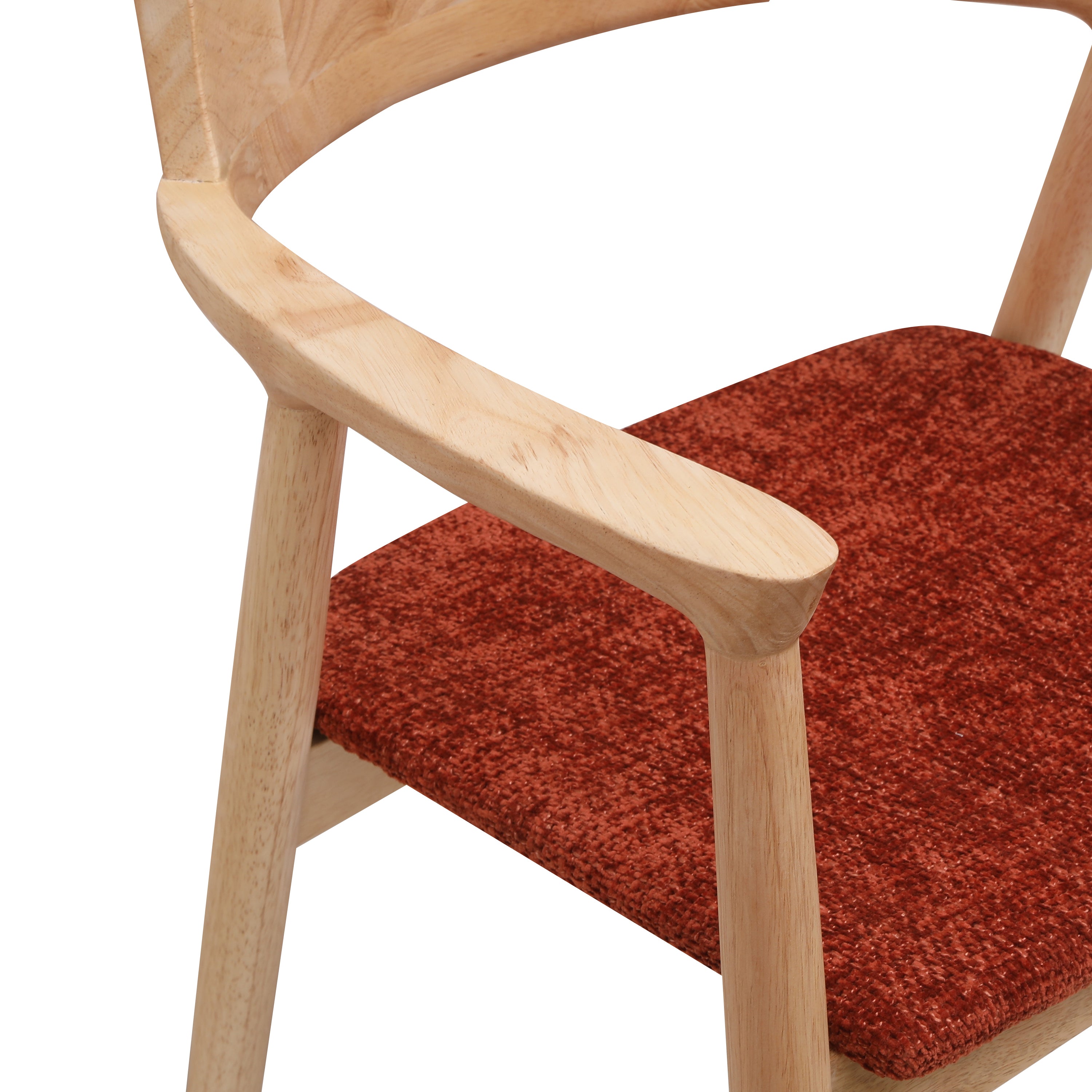 CORDOBA – Zestaw 2 krzeseł z litego drewna z podłokietnikami i pętelkami w kolorze terakoty