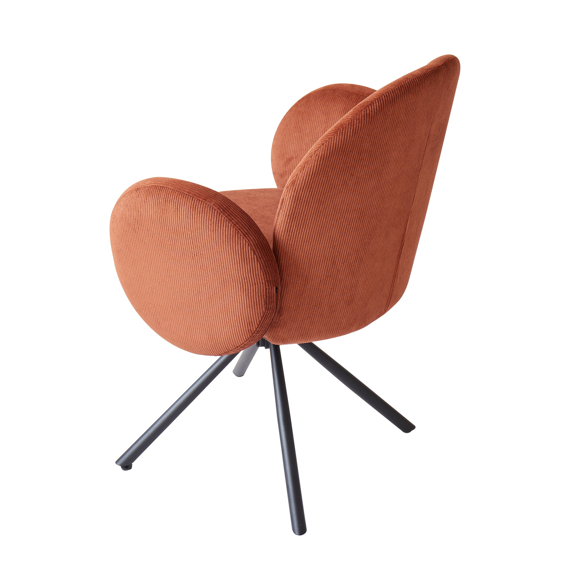 HELSINKI - Lot de 2 chaises swivel rotatives en velours côtelé terracotta
