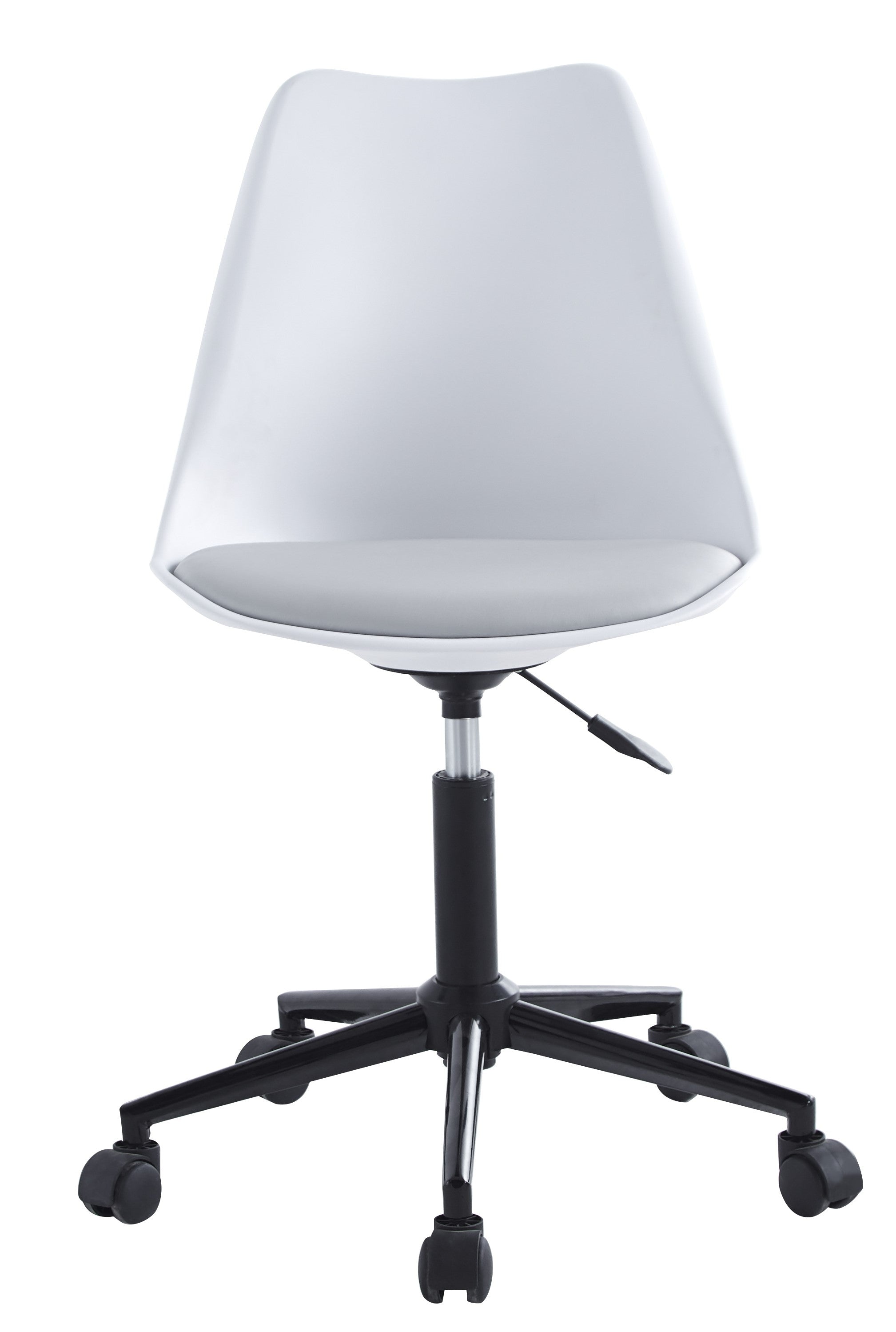 Krzesło biurowe z polipropylenu i białego imitacji skóry