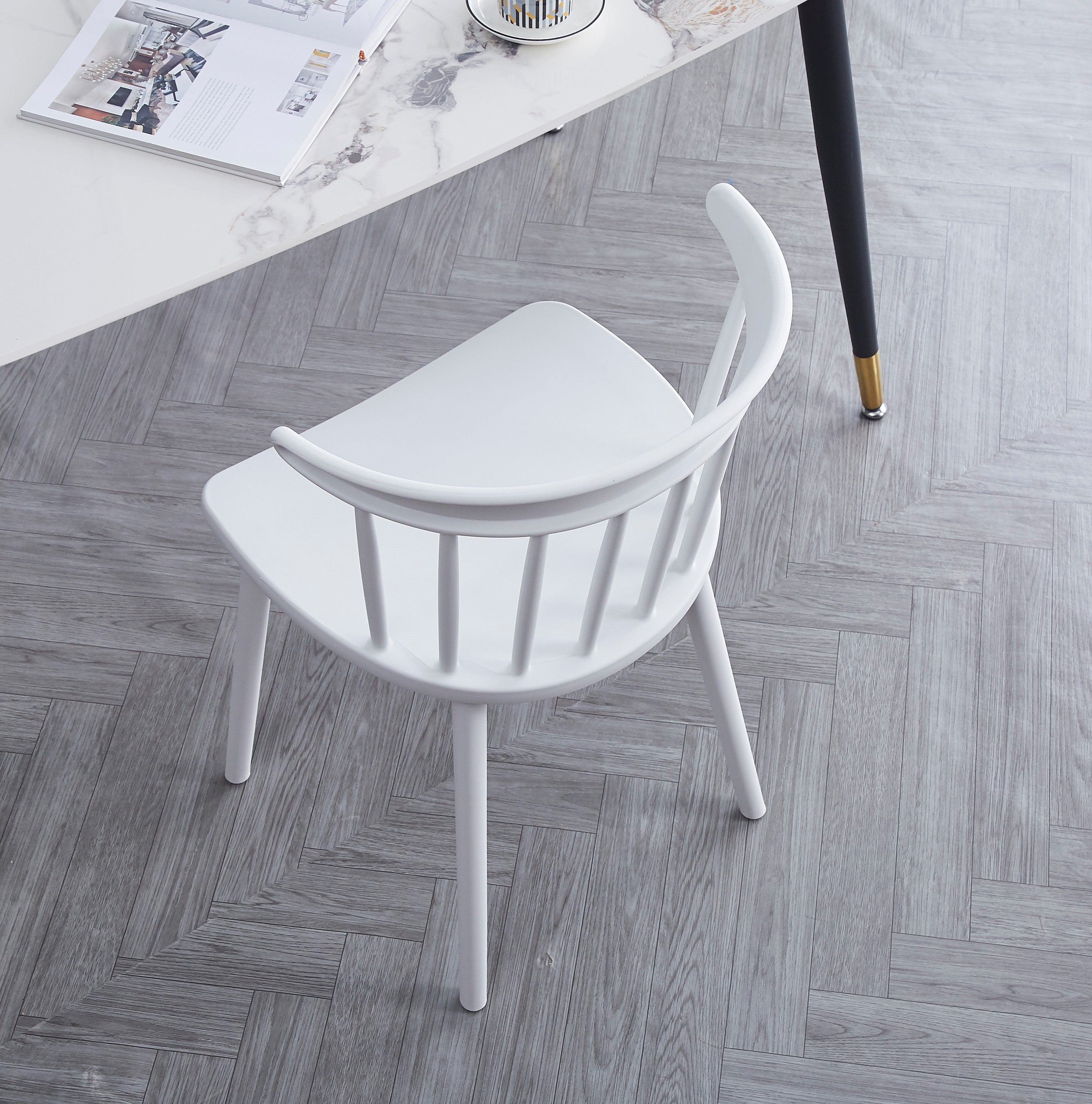 EXCHANGE - Zestaw 4 krzeseł do wnętrz i na zewnątrz, kolor biały