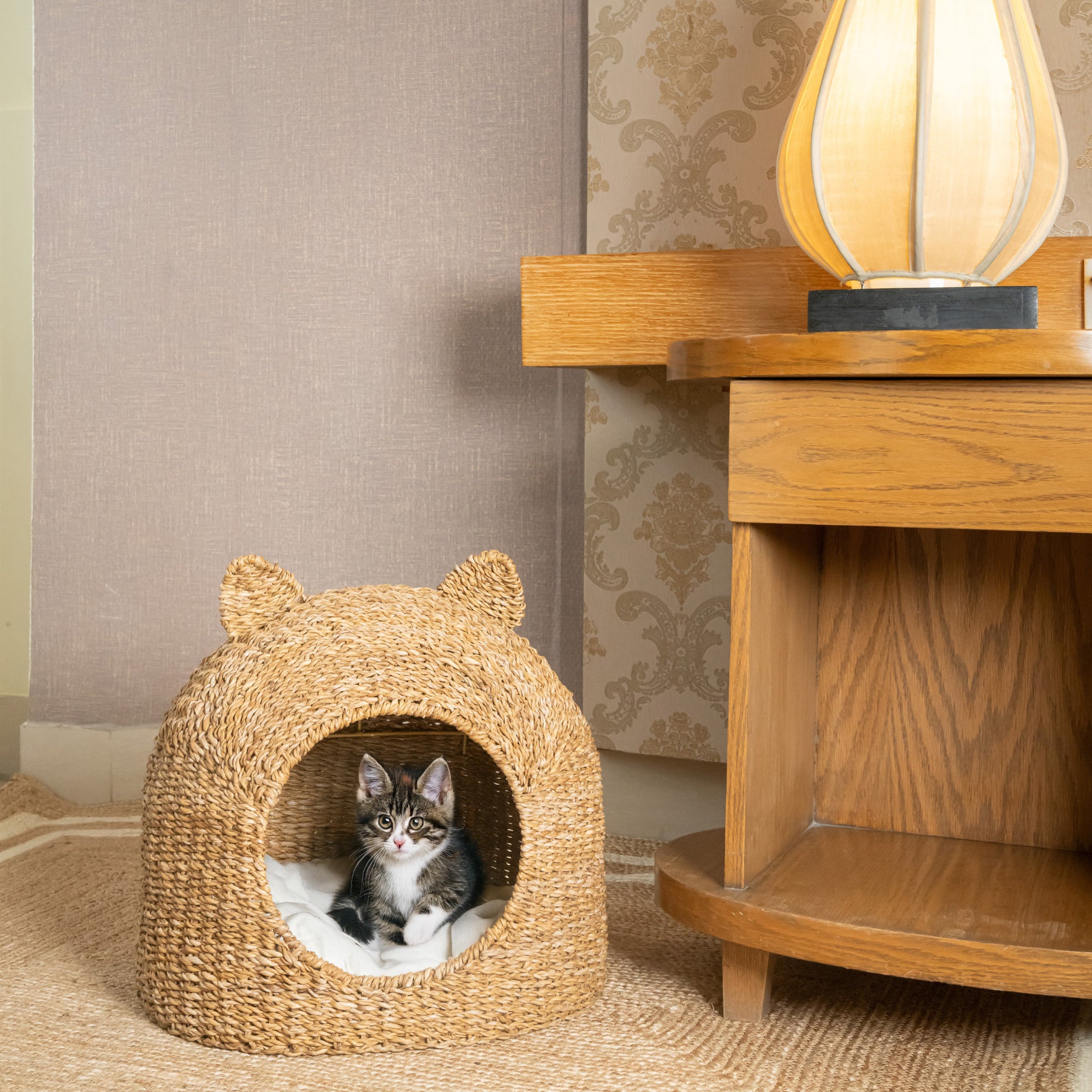 NILS - Kosz dla kota z brązowej juty