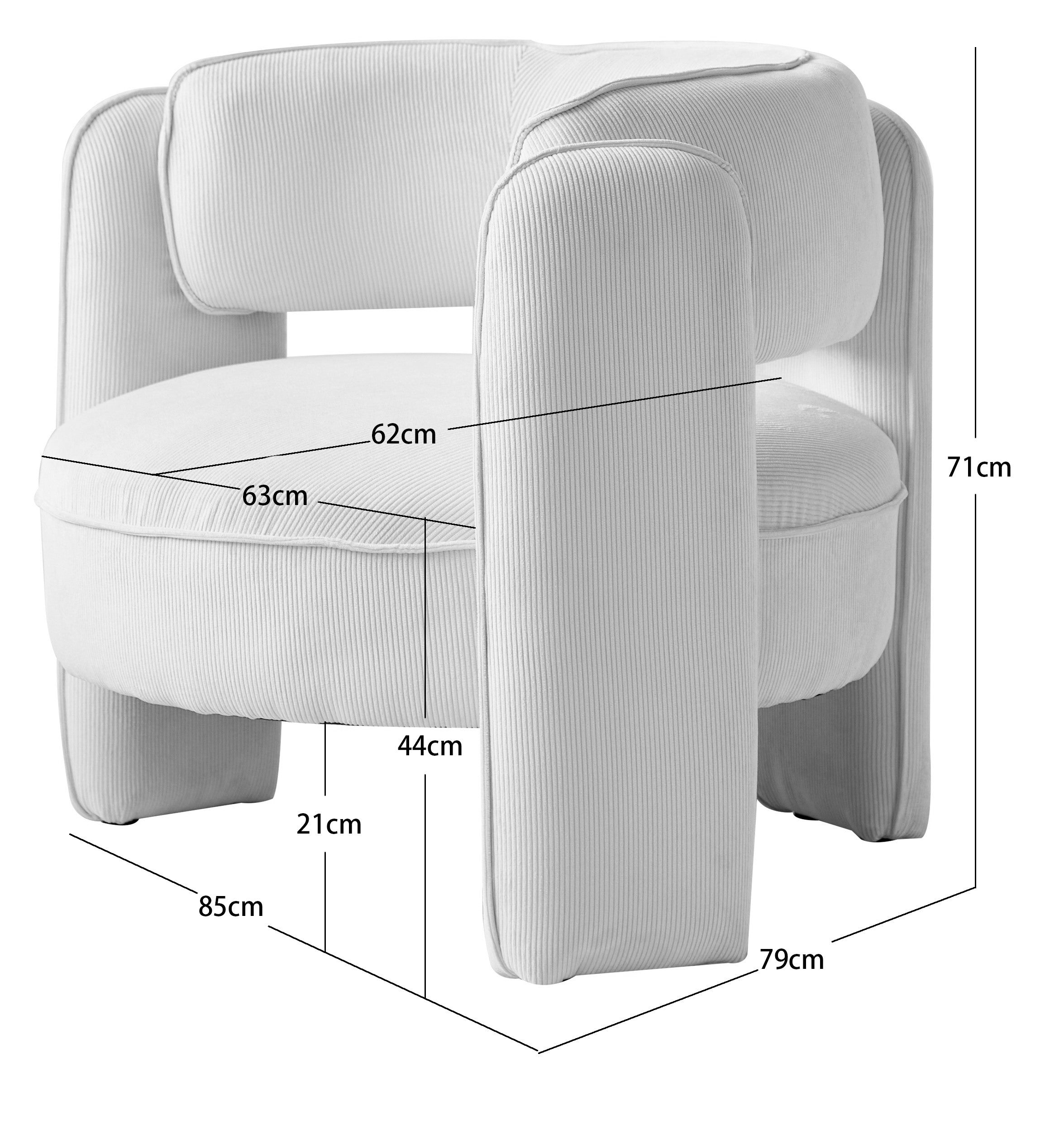 BANGUI - Fauteuil de salon en bouclettes blanches
