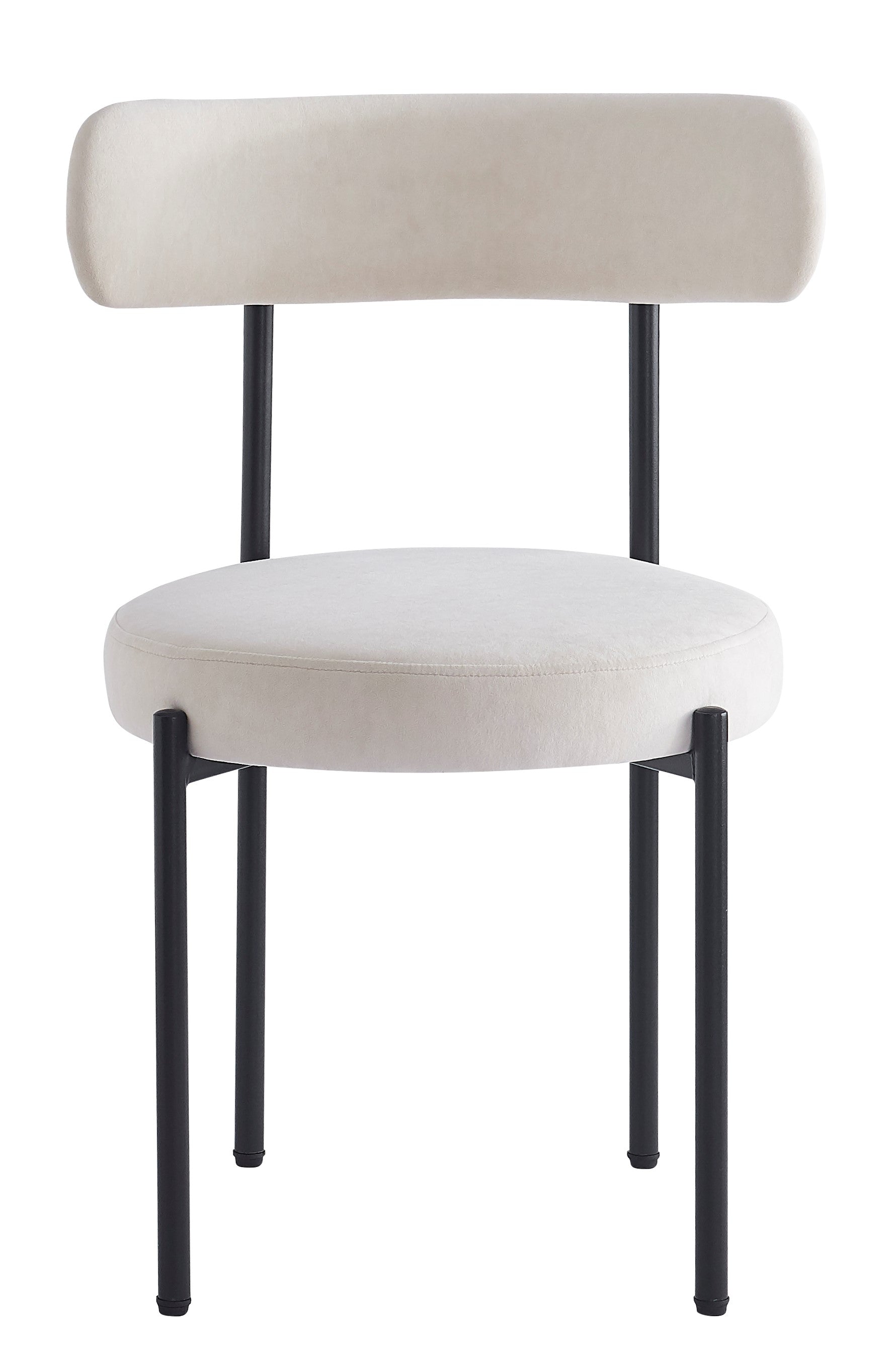 Zestaw 2 skandynawskich krzeseł z metalu i beżowego aksamitu