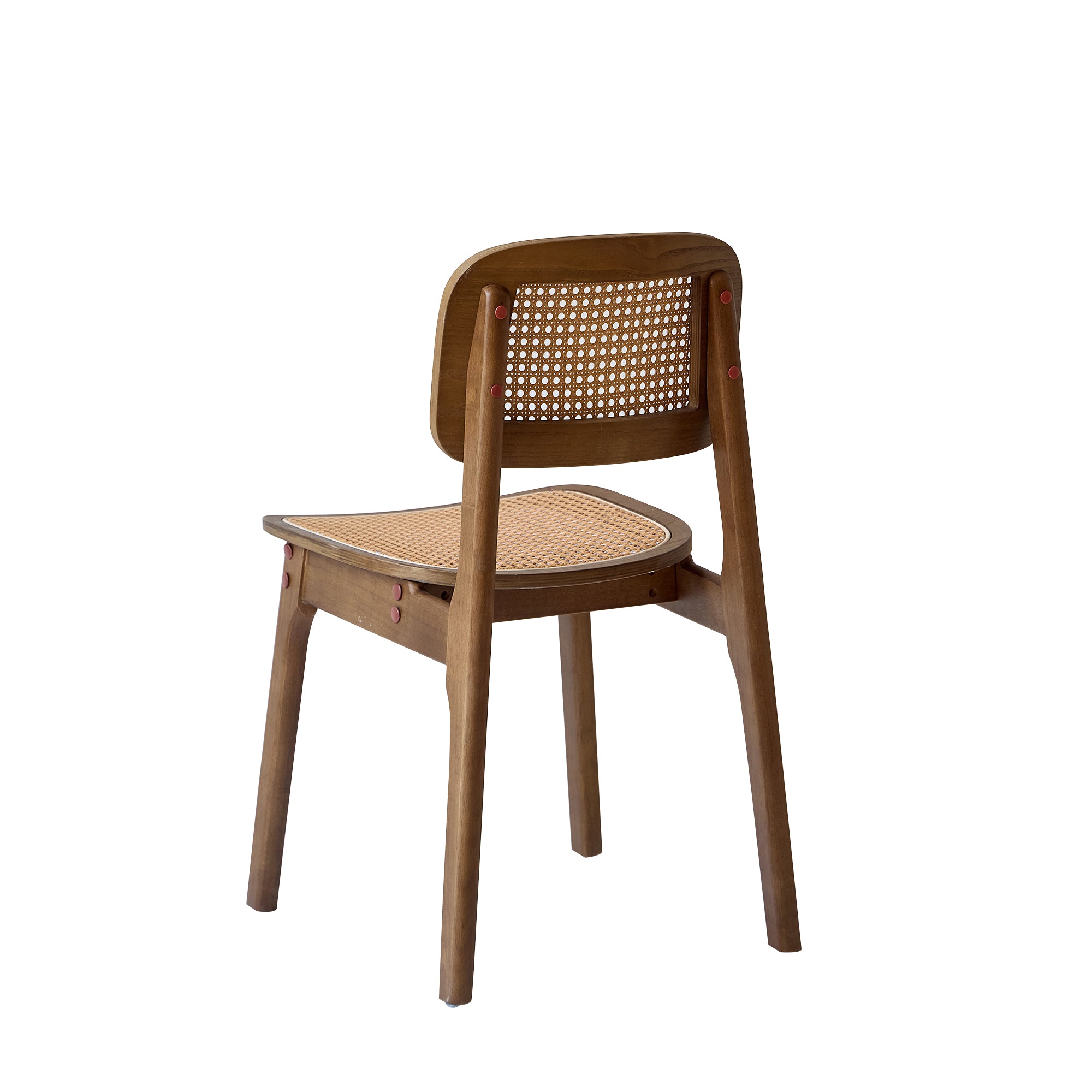 BAIA – Zestaw 2 krzeseł do jadalni z ciemnego drewna i naturalnego rattanu