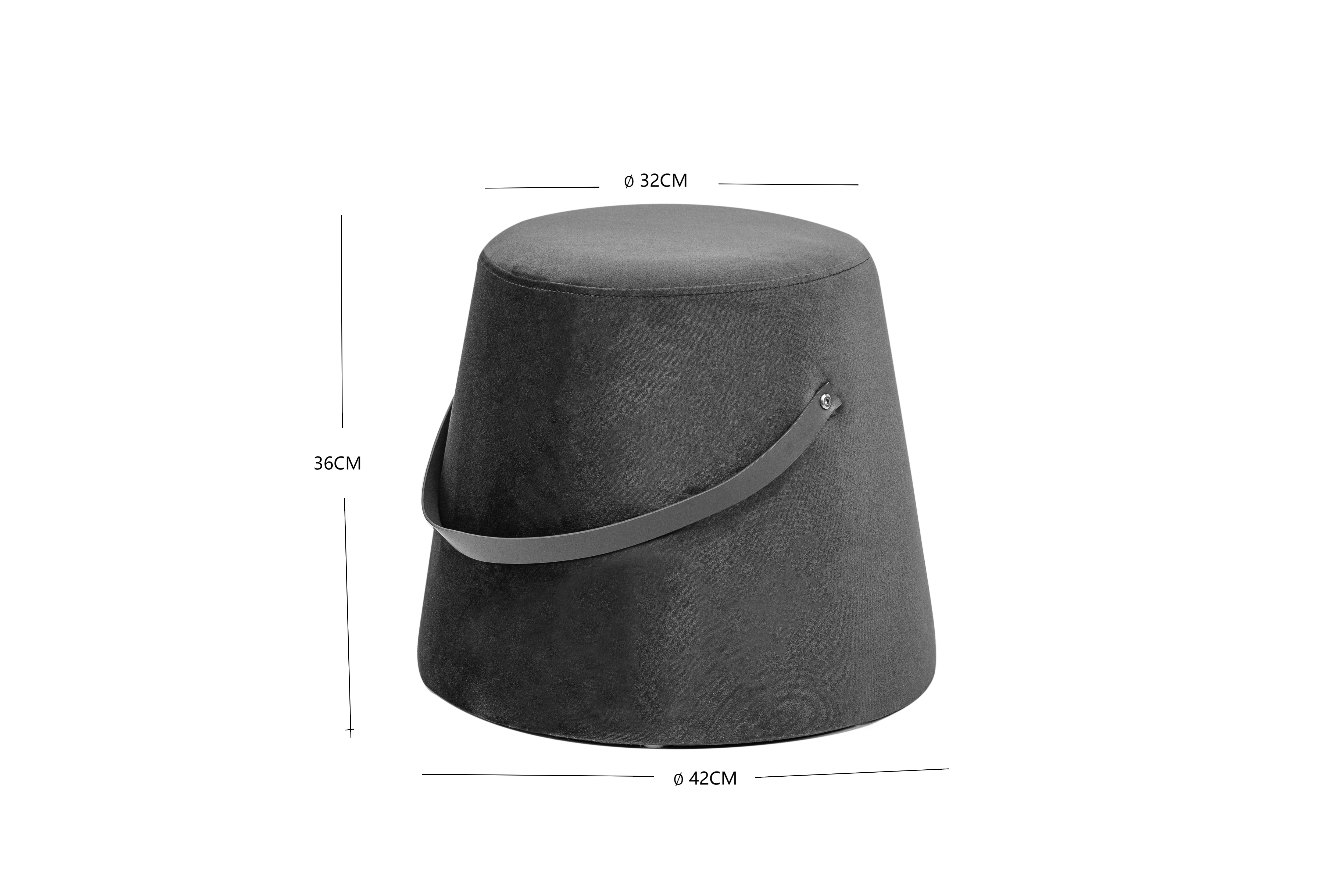 FUJI - Pufa z białymi pętelkami i sznurkiem