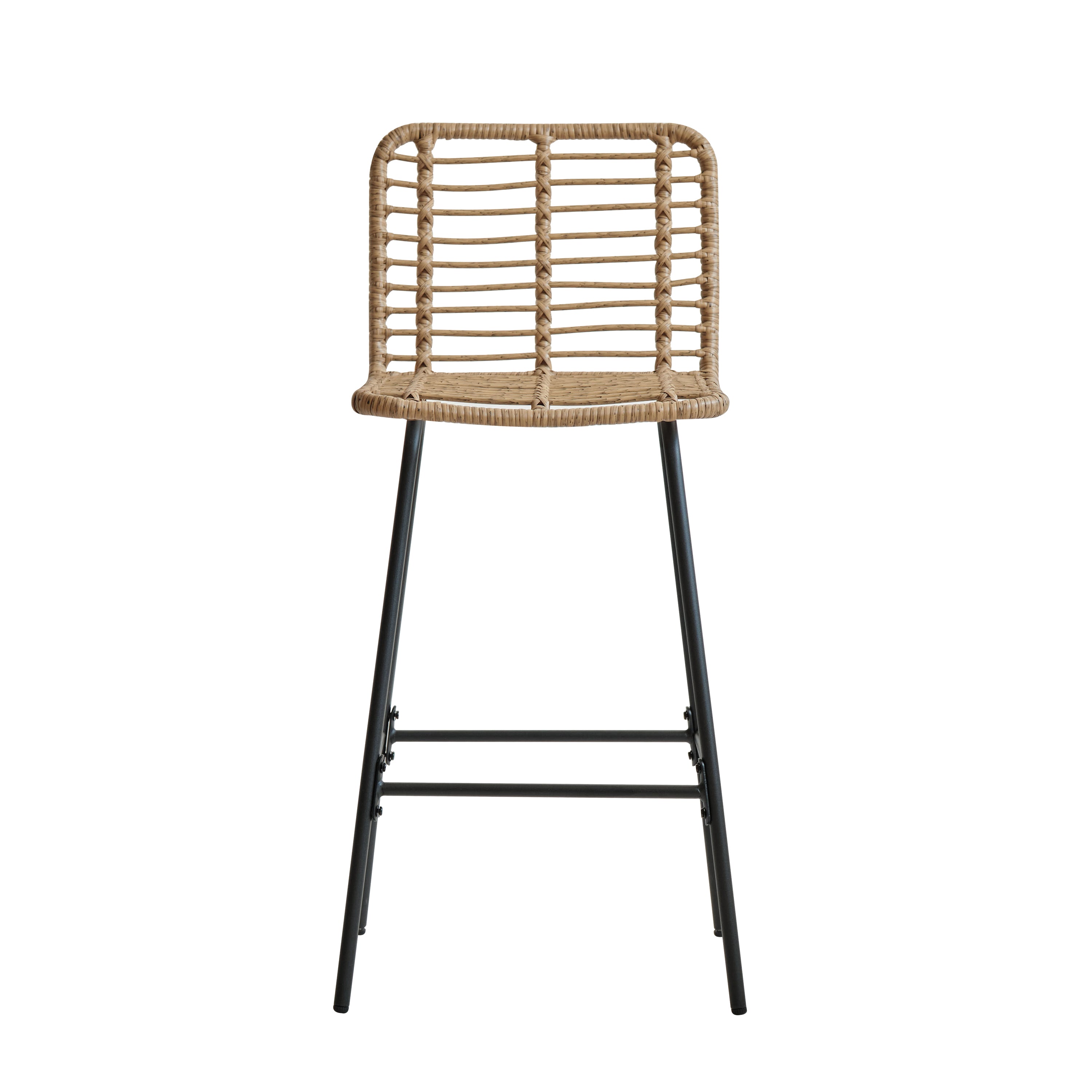 BANGKOK – Zestaw 2 stołków barowych z metalu i rattanu