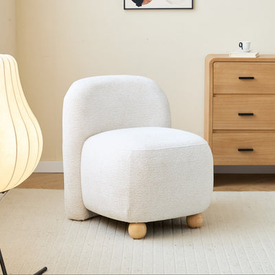 KOKKOLA - Poltrona da living in legno massello e tessuto beige