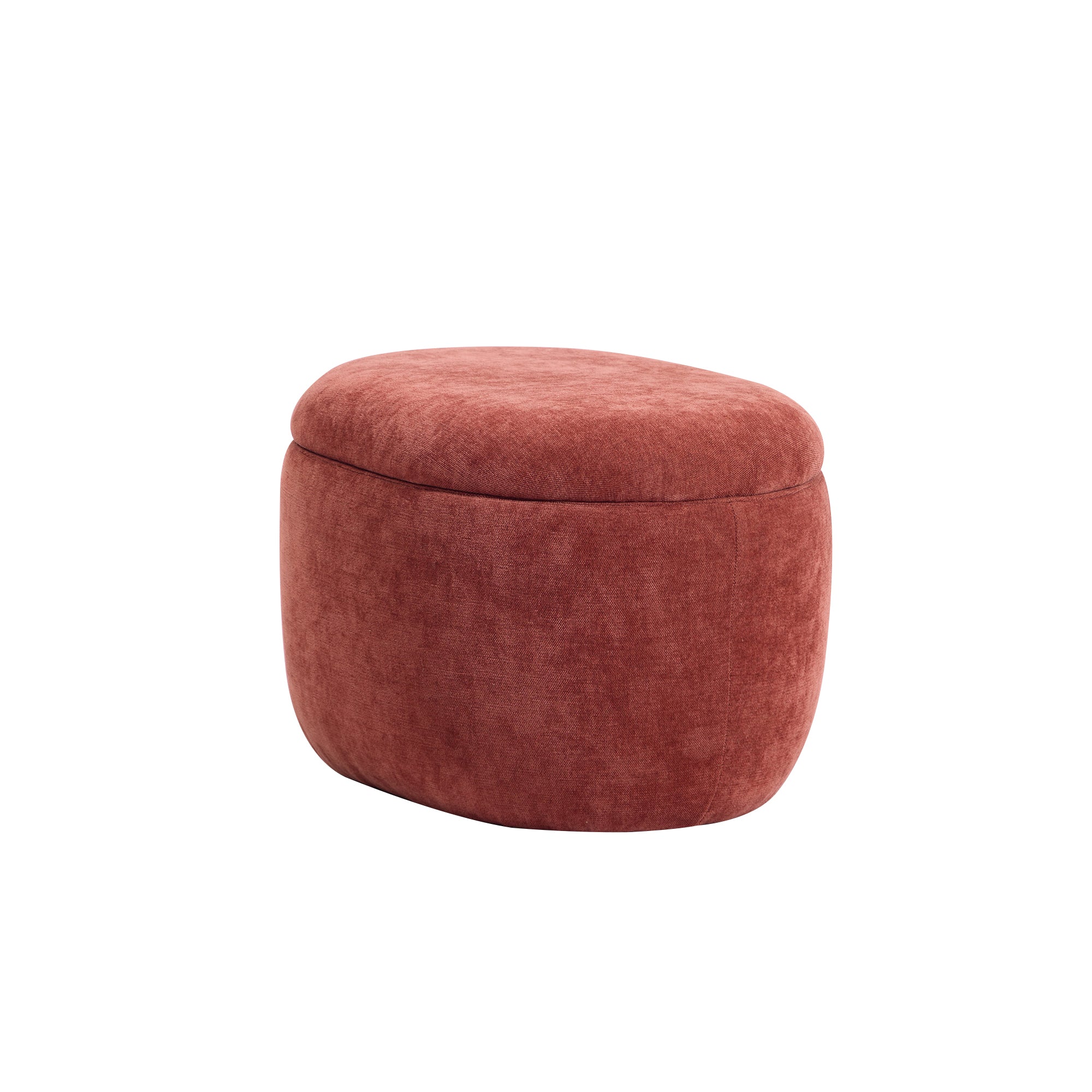 VASA - Pufa funkcją przechowywania, obita tkaniną w kolorze terakoty