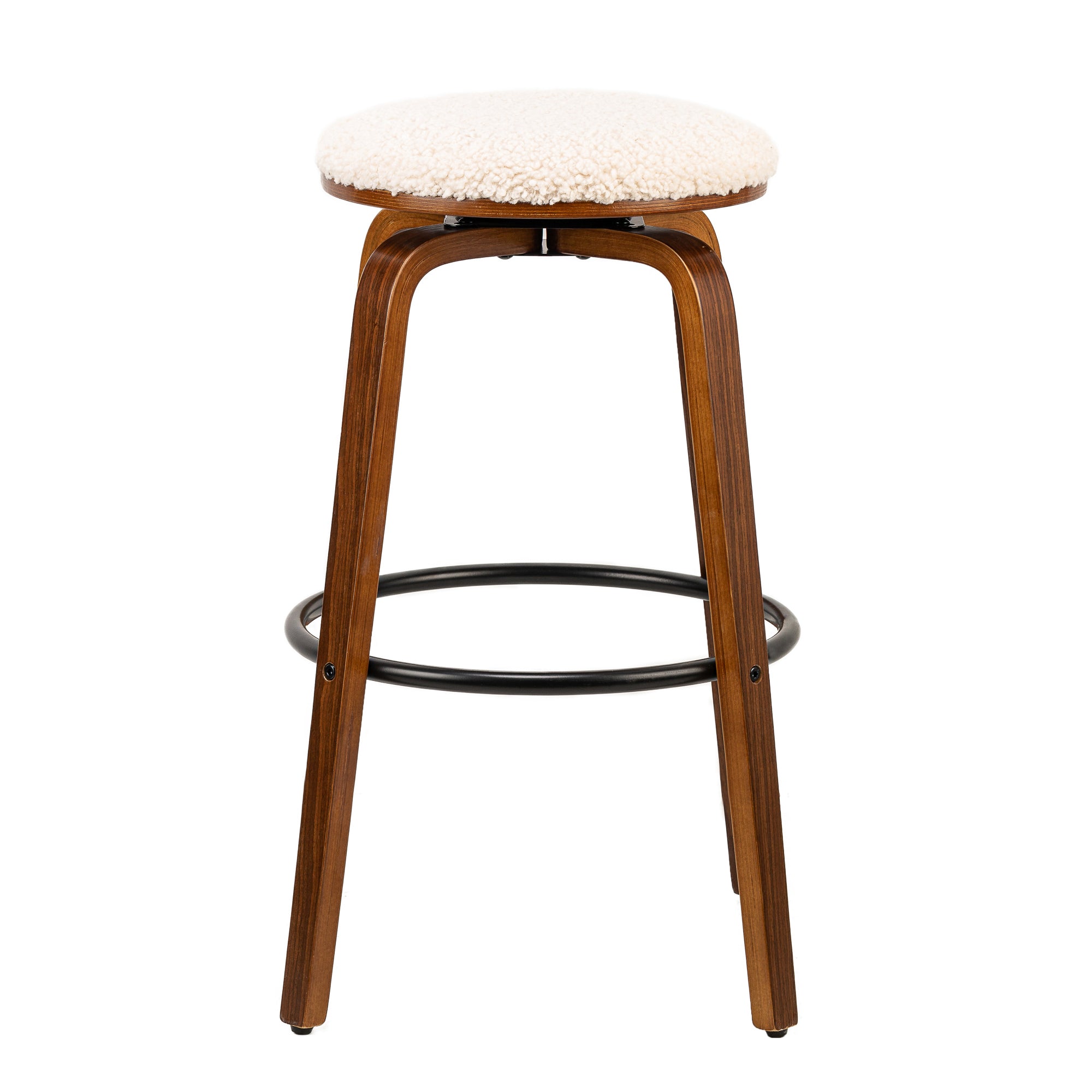 Zestaw 2 drewnianych stołków barowych z białymi pętelkami