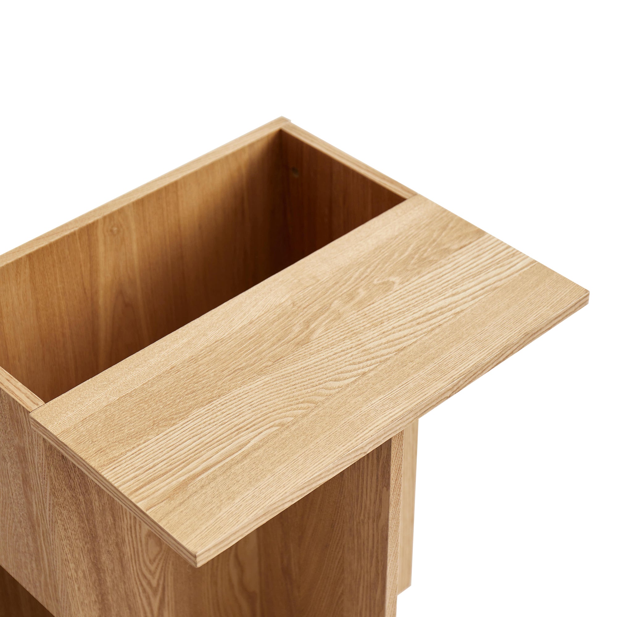 KARLSTAD – stolik pomocniczy do kanapy z drewnianym schowkiem