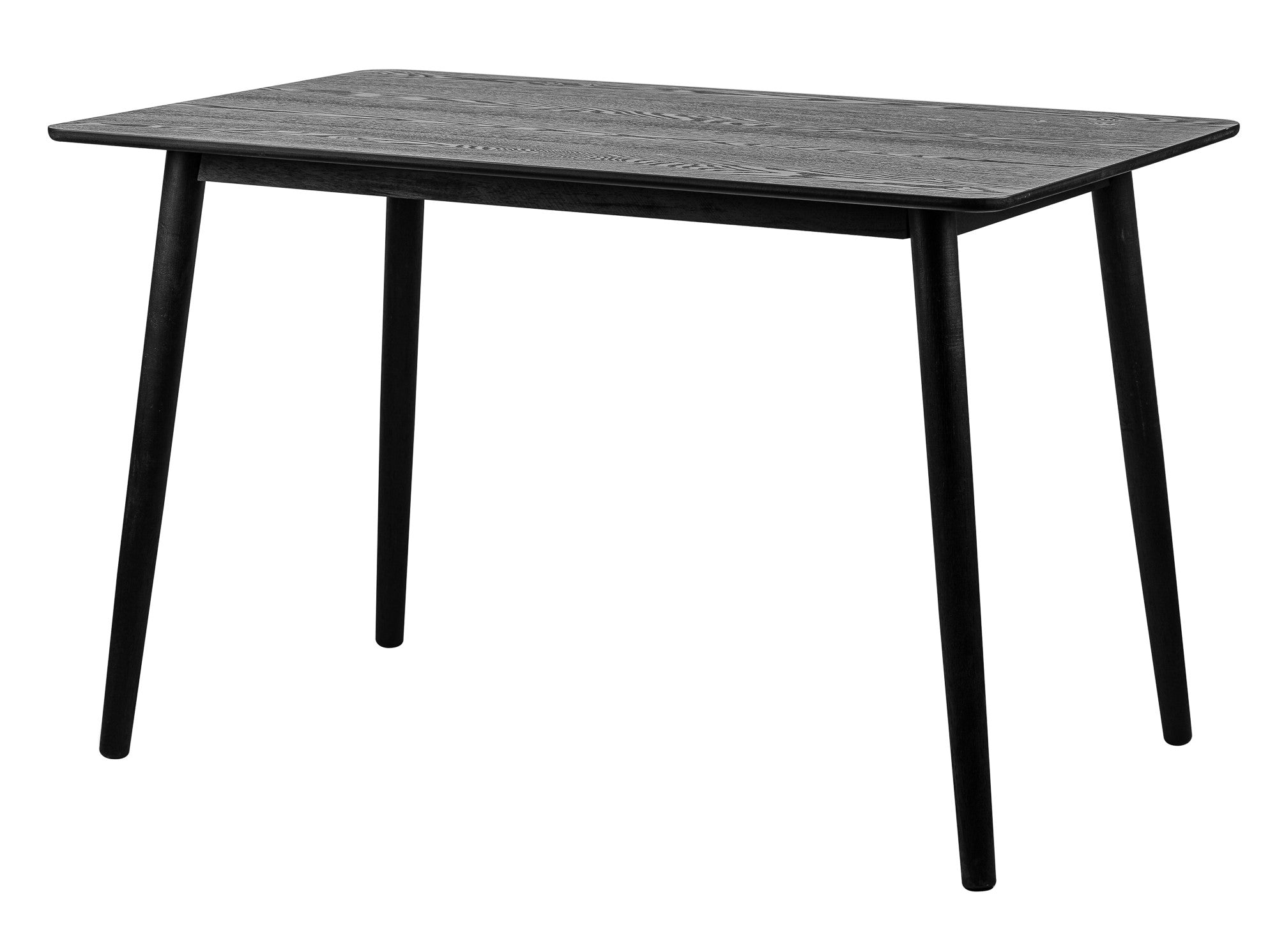 BONIFACIO – Prostokątny stół do jadalni dla 4 osób, wykonany z litego drewna sosnowego w kolorze czarnym, długość 120 cm