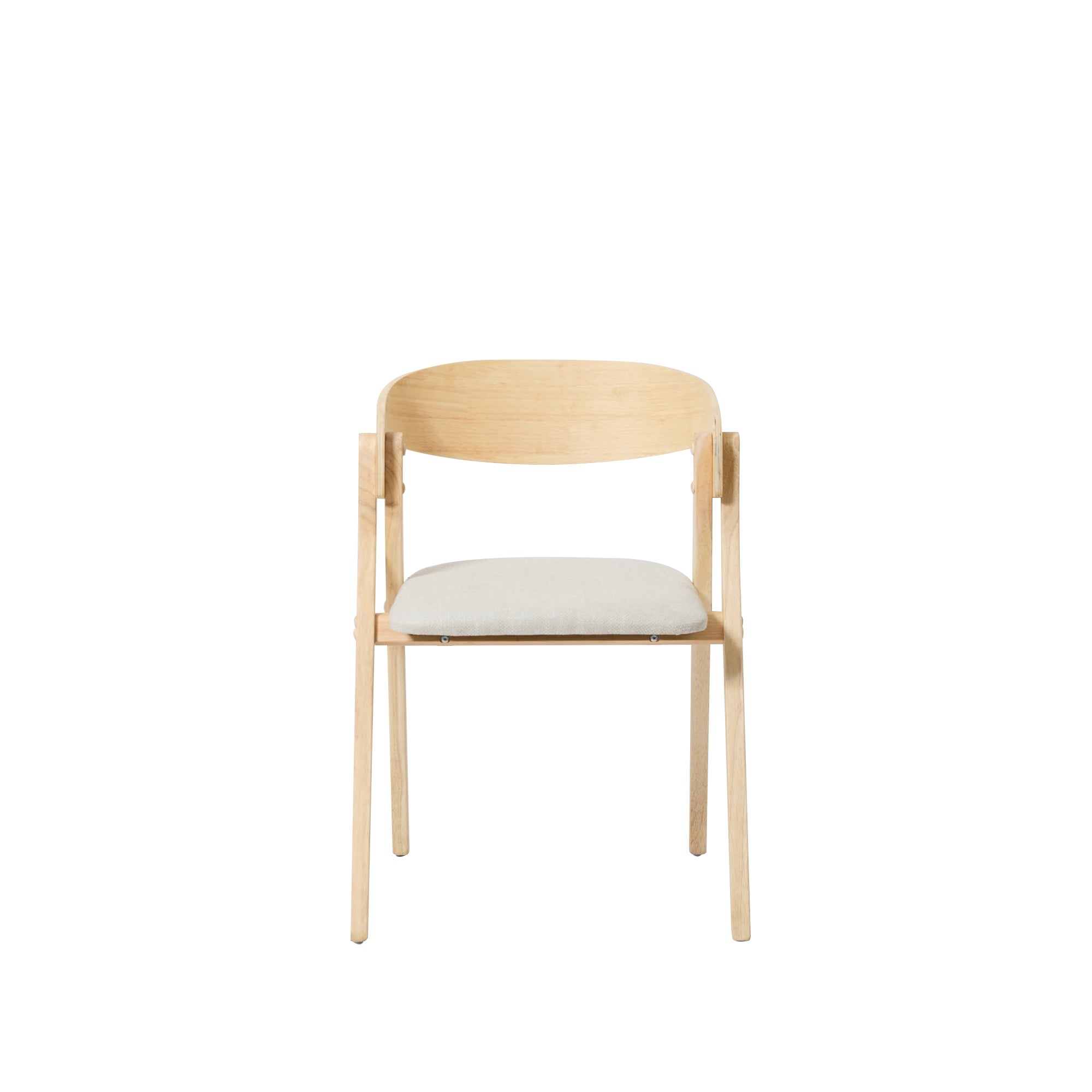 PORI – Zestaw 2 krzeseł do jadalni z litego drewna i beżowej tkaniny