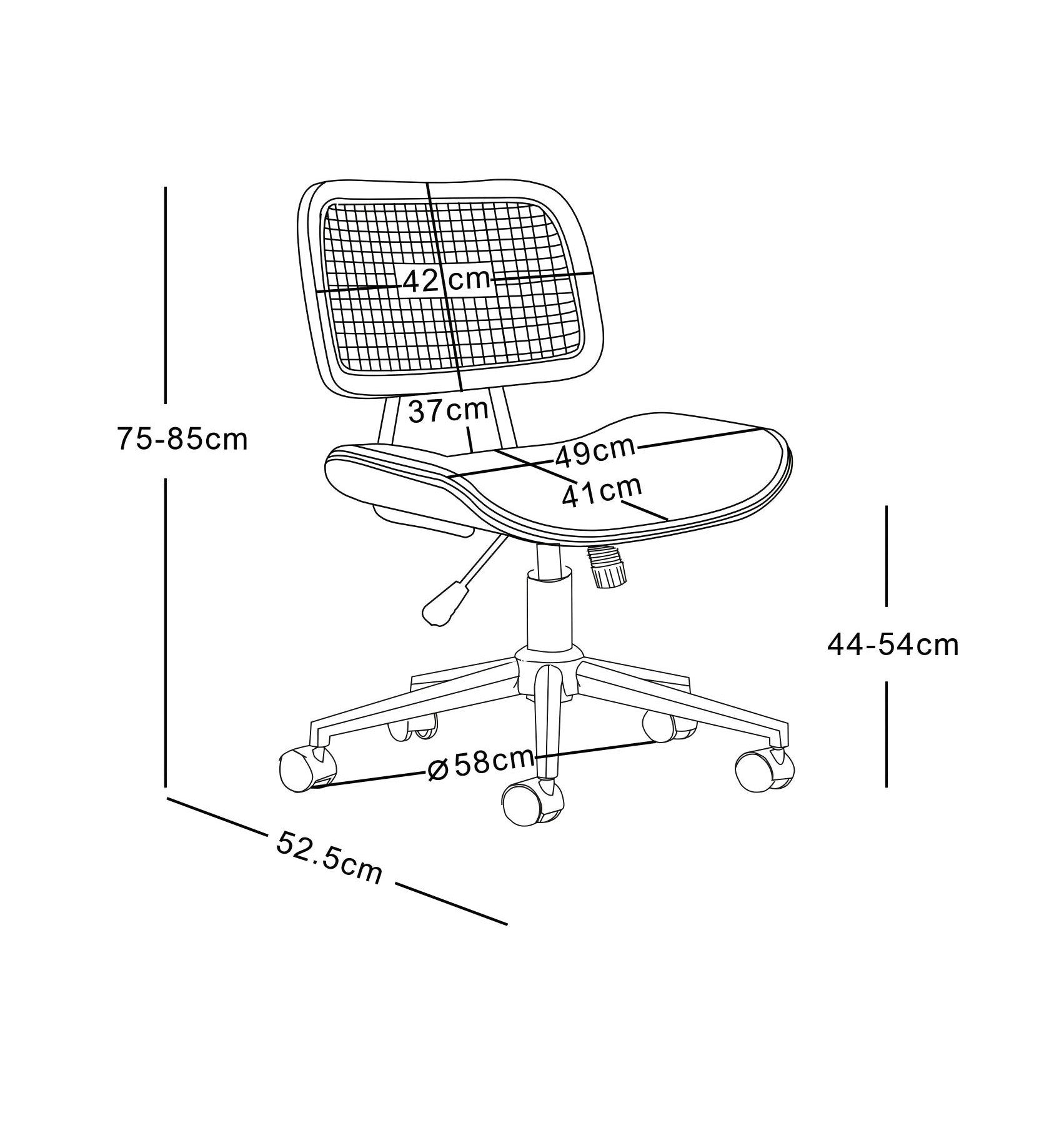 HERNING – drewniane krzesło biurowe z siedziskiem z wikliny