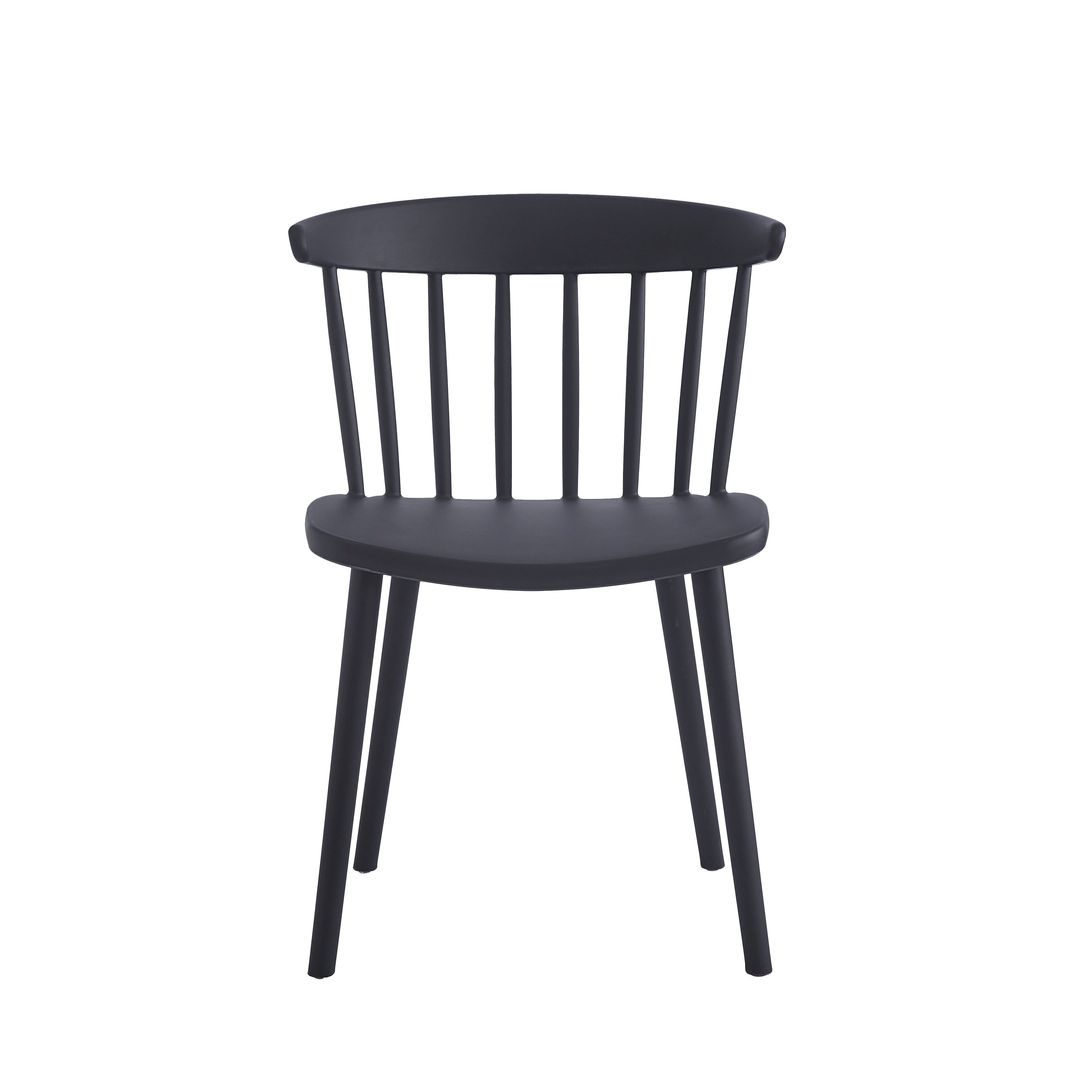 EXCHANGE - Zestaw 4 krzeseł do wnętrz i na zewnątrz, czarne