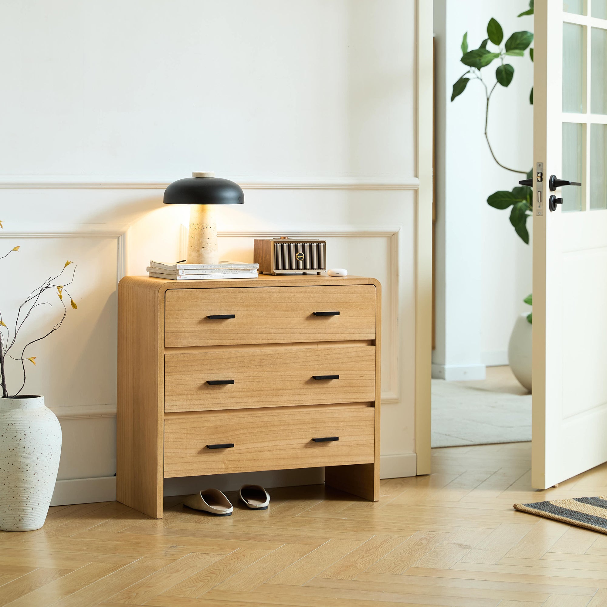 GETINGE – Drewniana komoda z 3 szufladami