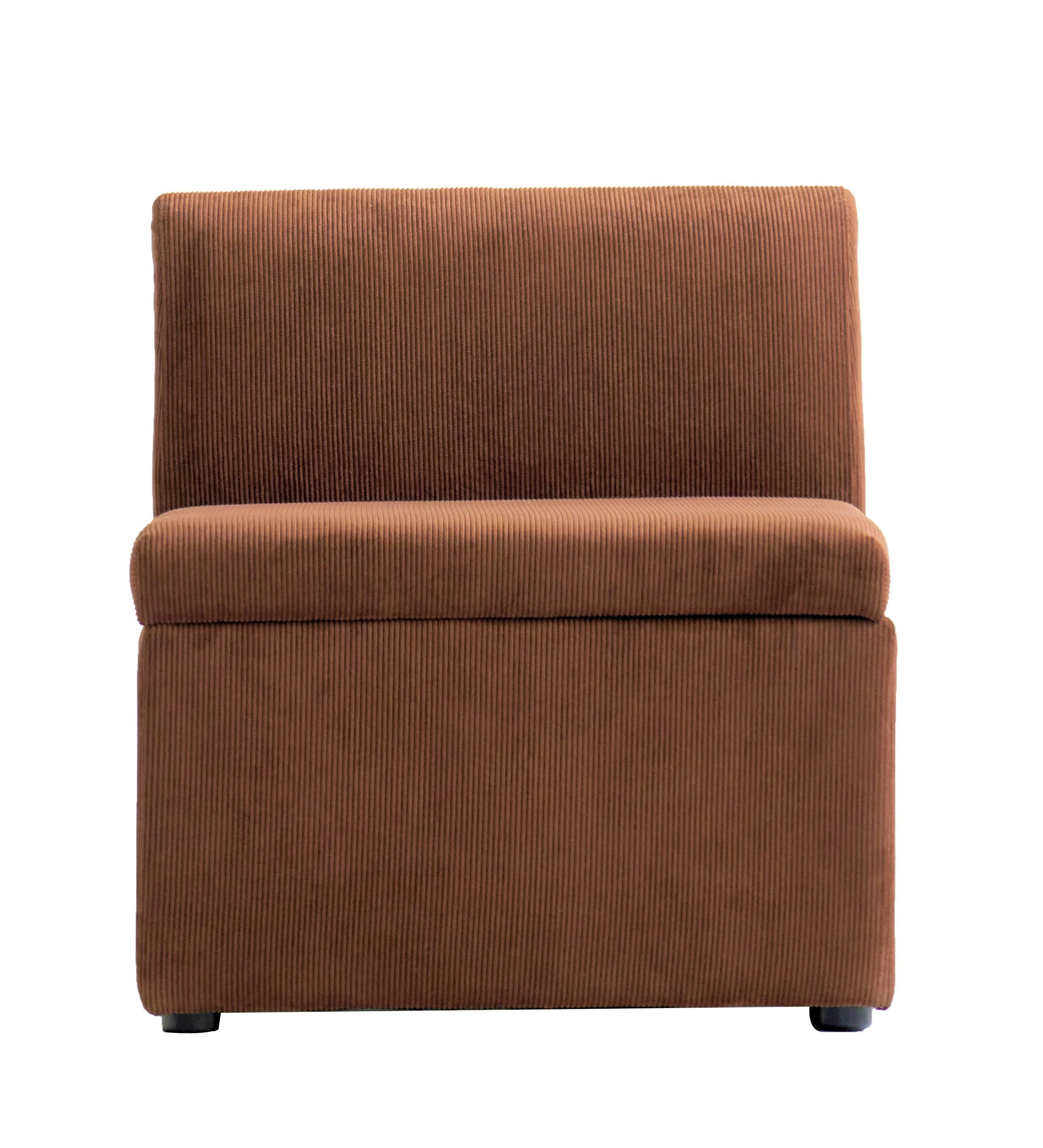 VARDE – Modułowa sofa jednoosobowa z aksamitu w kolorze terakoty