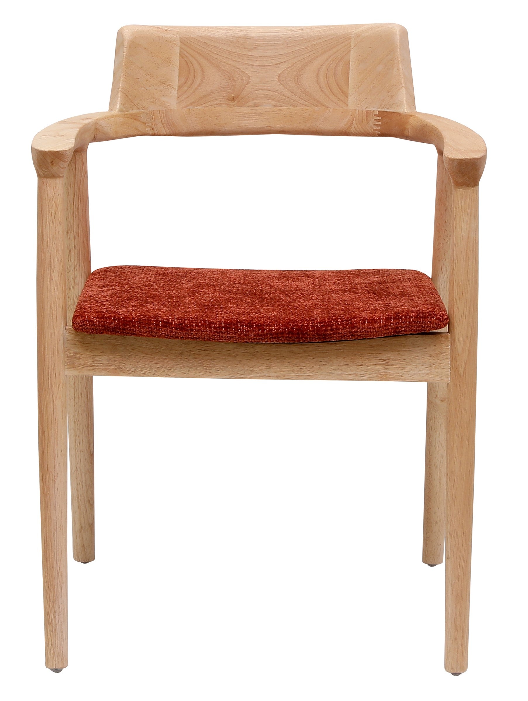 CORDOBA – Zestaw 2 krzeseł z litego drewna z podłokietnikami i pętelkami w kolorze terakoty